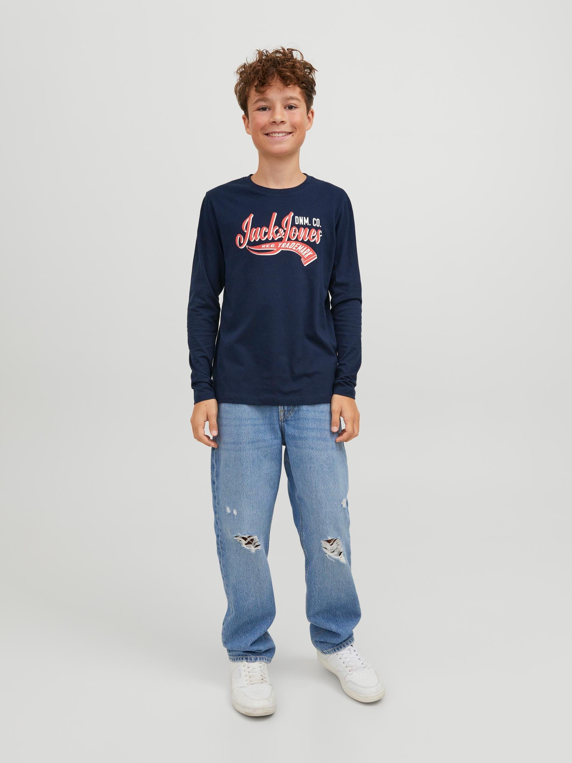 COL Navy LS Blazer Langarmshirt Jack 2 ONECK NOOS Jones JJELOGO Junior TEE AW23 JNR &