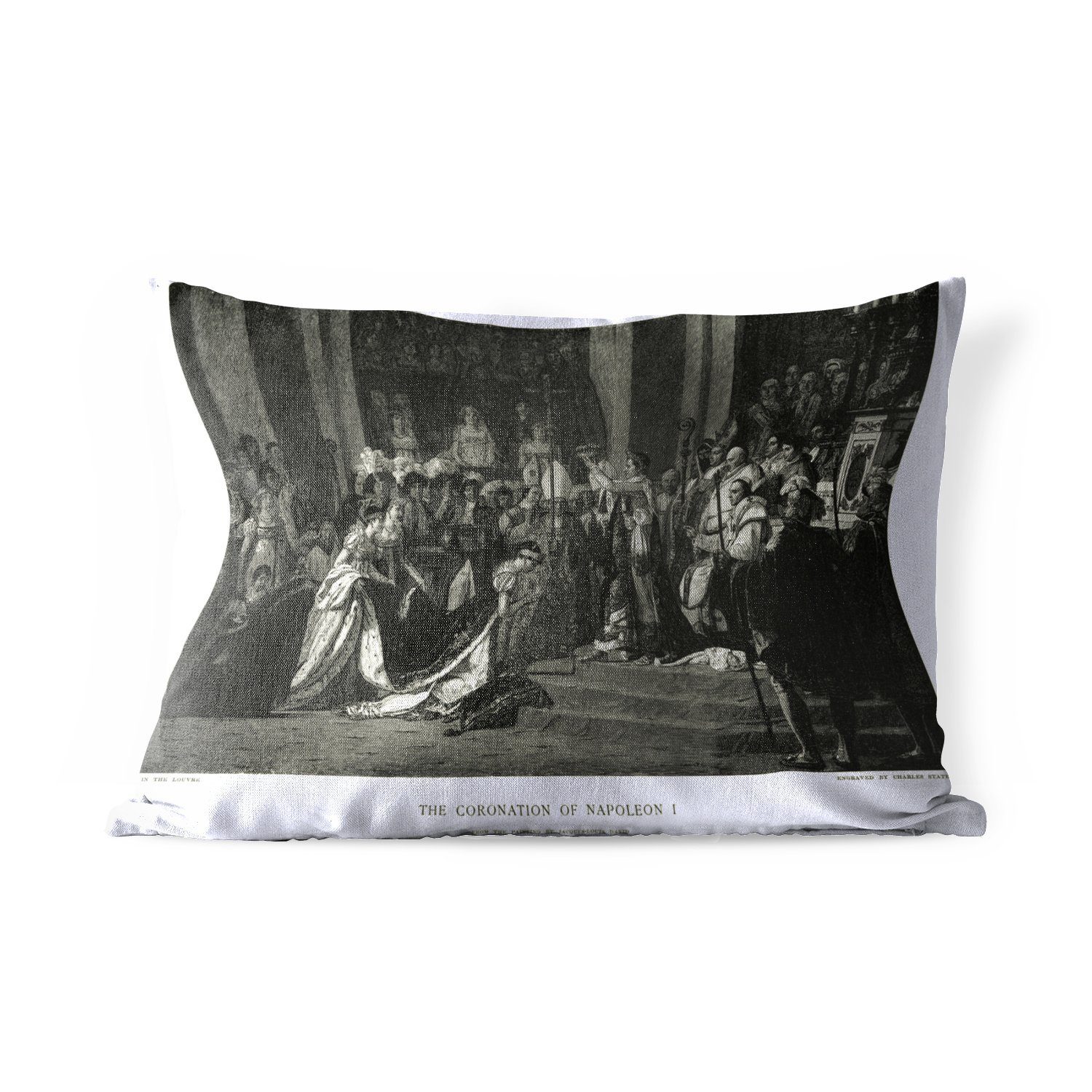 MuchoWow Dekokissen Illustration von Napoleon Bonaparte und einer großen Gruppe von, Outdoor-Dekorationskissen, Polyester, Dekokissenbezug, Kissenhülle