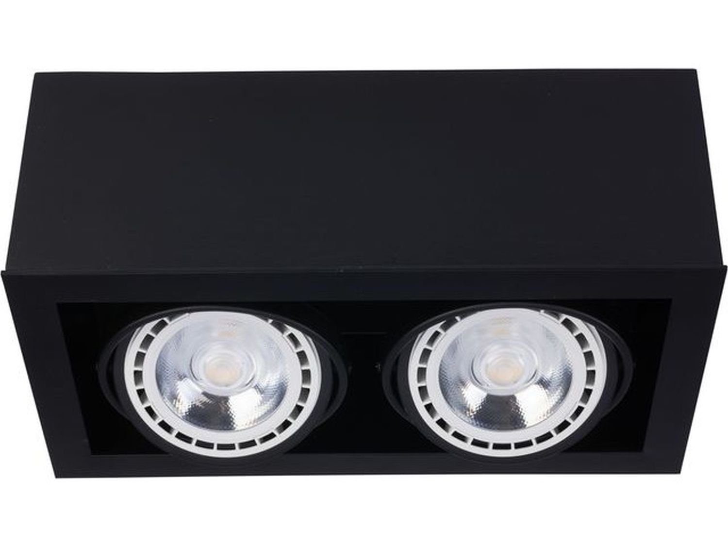 Licht-Erlebnisse Einbauleuchte BOX, ohne Leuchtmittel, Einbaustrahler Schwarz Metall GU10 2-flammig Wohnzimmer