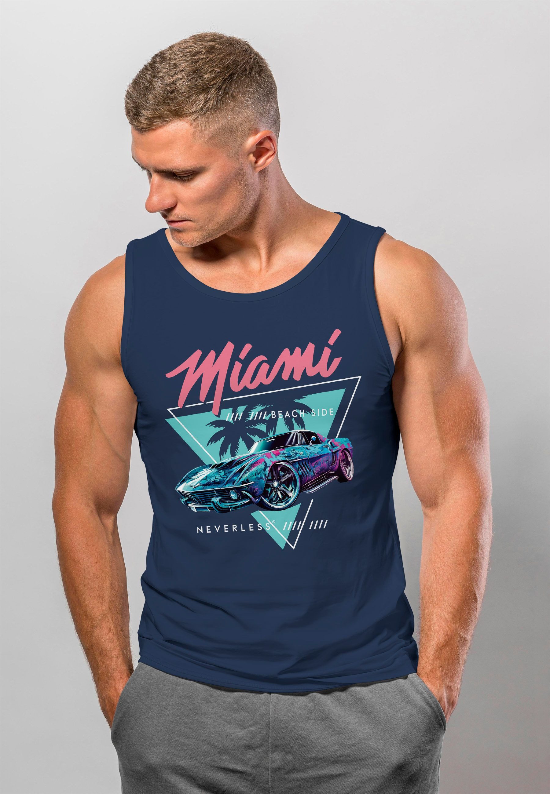 Neverless Tanktop Herren Tank-Top Bedruckt Miami günstig online kaufen