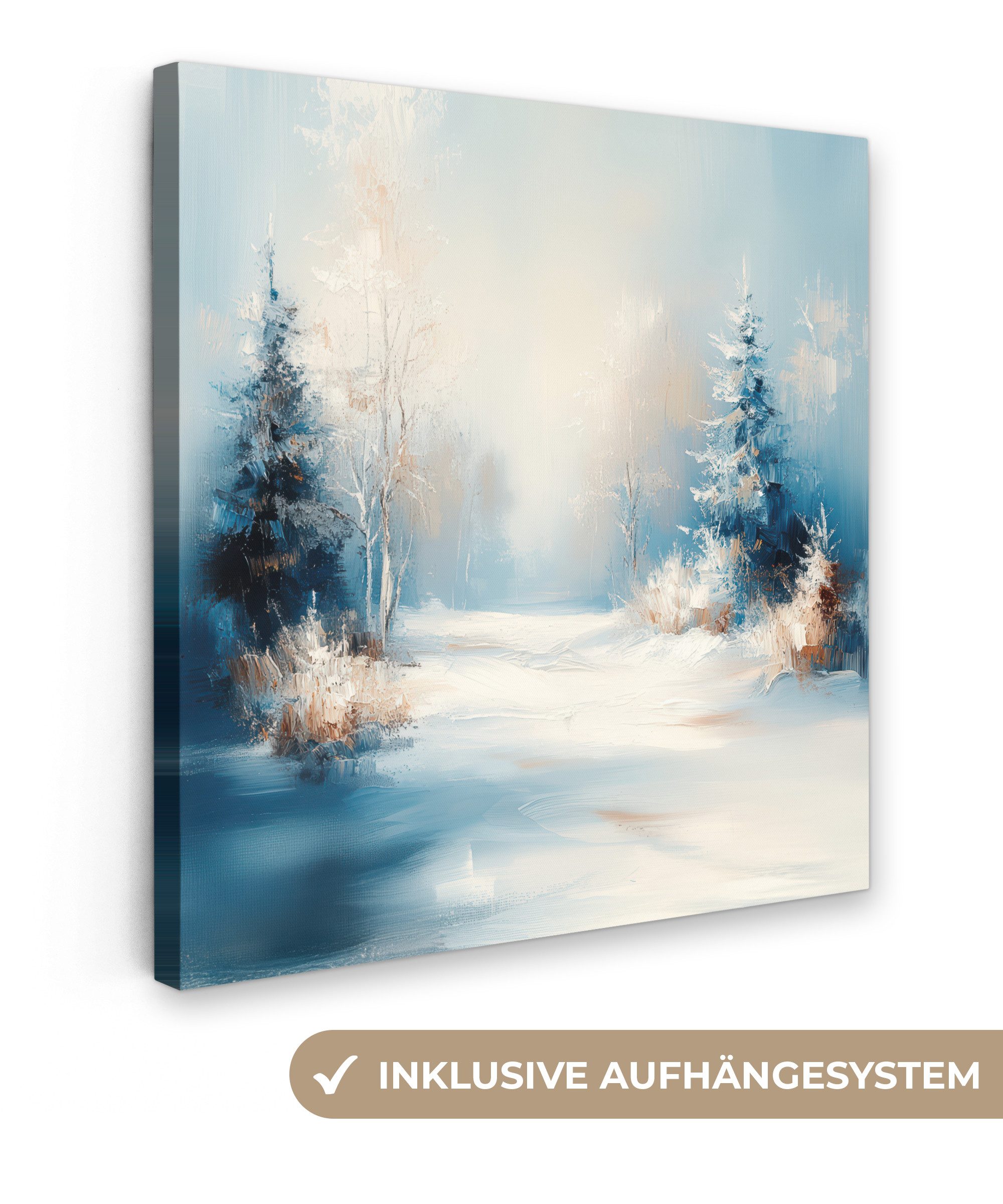 OneMillionCanvasses® Leinwandbild Wald - Winter - Natur - Abstrakt - Schnee günstig online kaufen