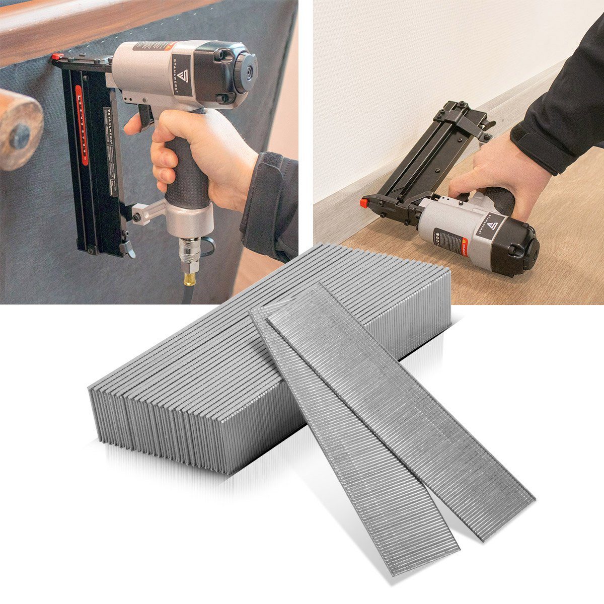 STAHLWERK Druckluftwerkzeug Druckluft Nägel 30 mm Gauge 18 (1,25 x 1,05 mm), (Paket, 5000-tlg., Set), für die professionelle Anwendung in Industrie, Handwerk, Werkstatt