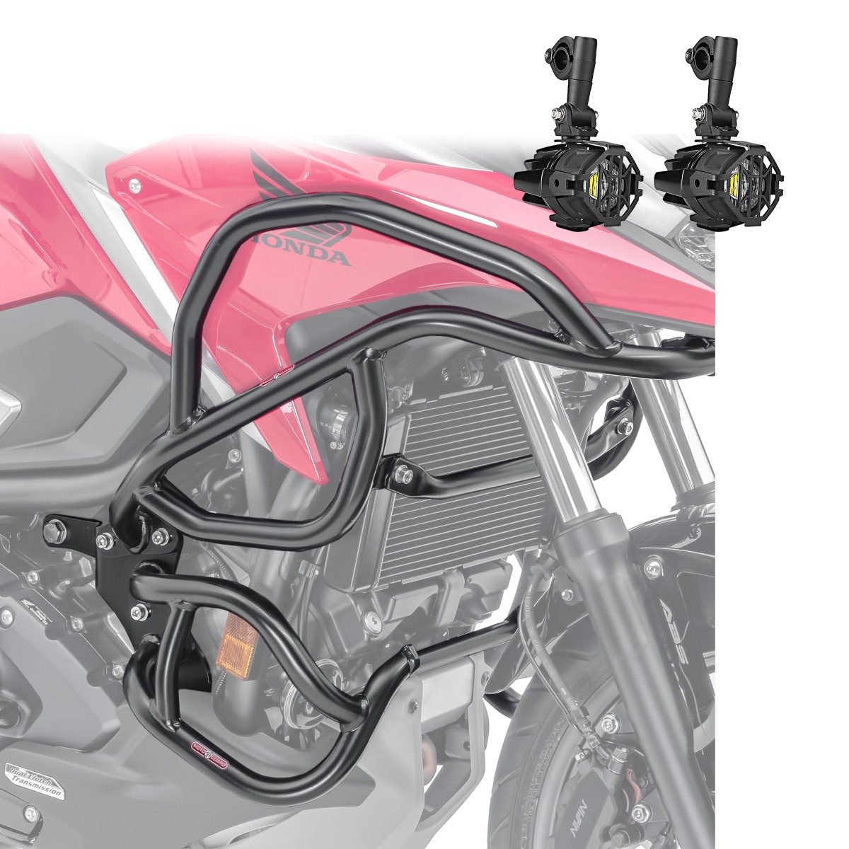 Motoguard Motor-Schutzhülle Set Sturzbügel + Scheinwerfer für Honda NC 750 X 21-24 schwarz