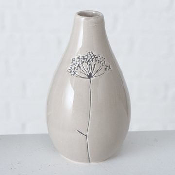BOLTZE Dekovase 3er Set "Gräser" aus Keramik in grau, Vase (3 St)