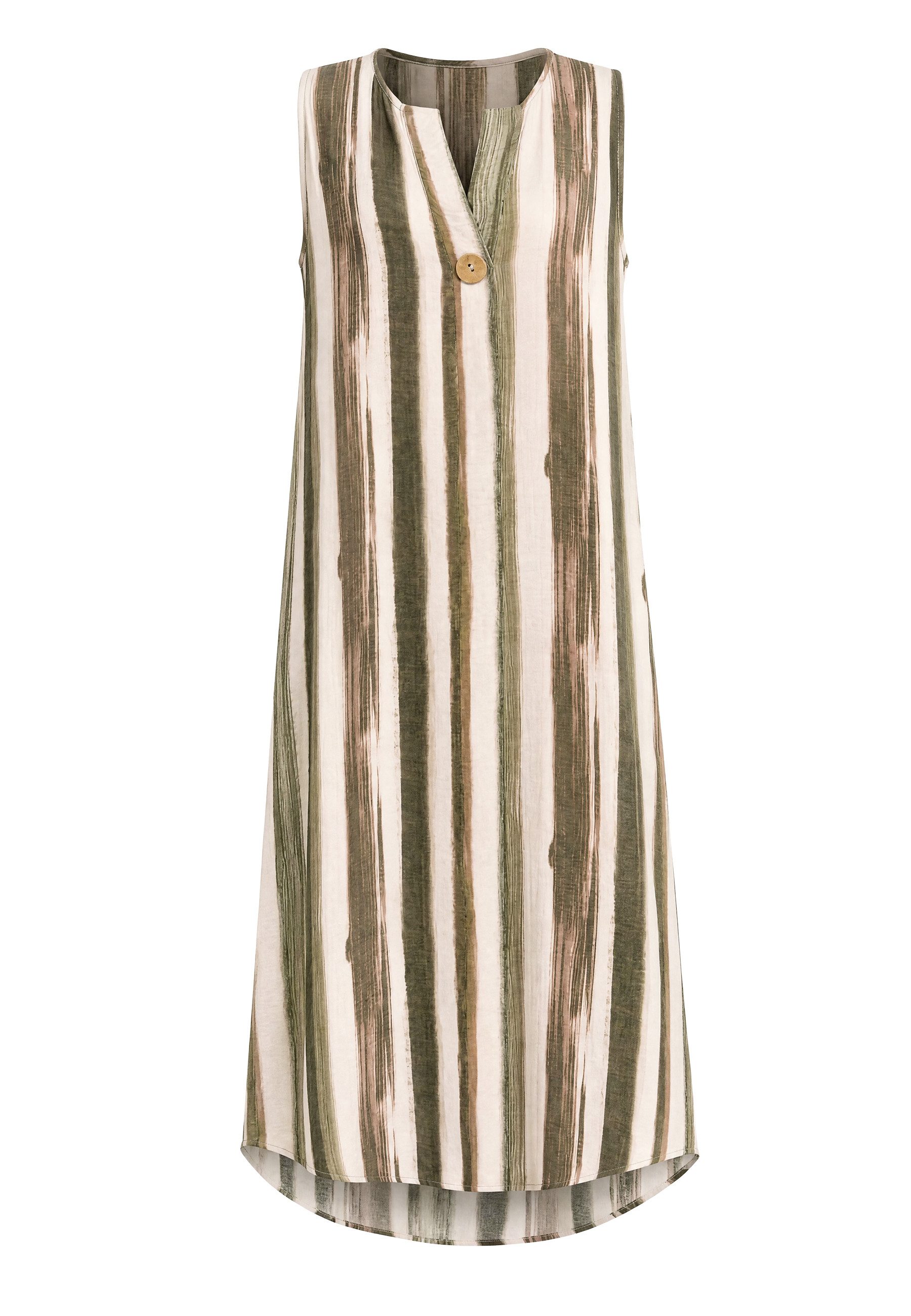 Seasons of April Midikleid RITA Damen Kleid gestreift V-Ausschnitt ärmellos Viskose, Midikleid Rita