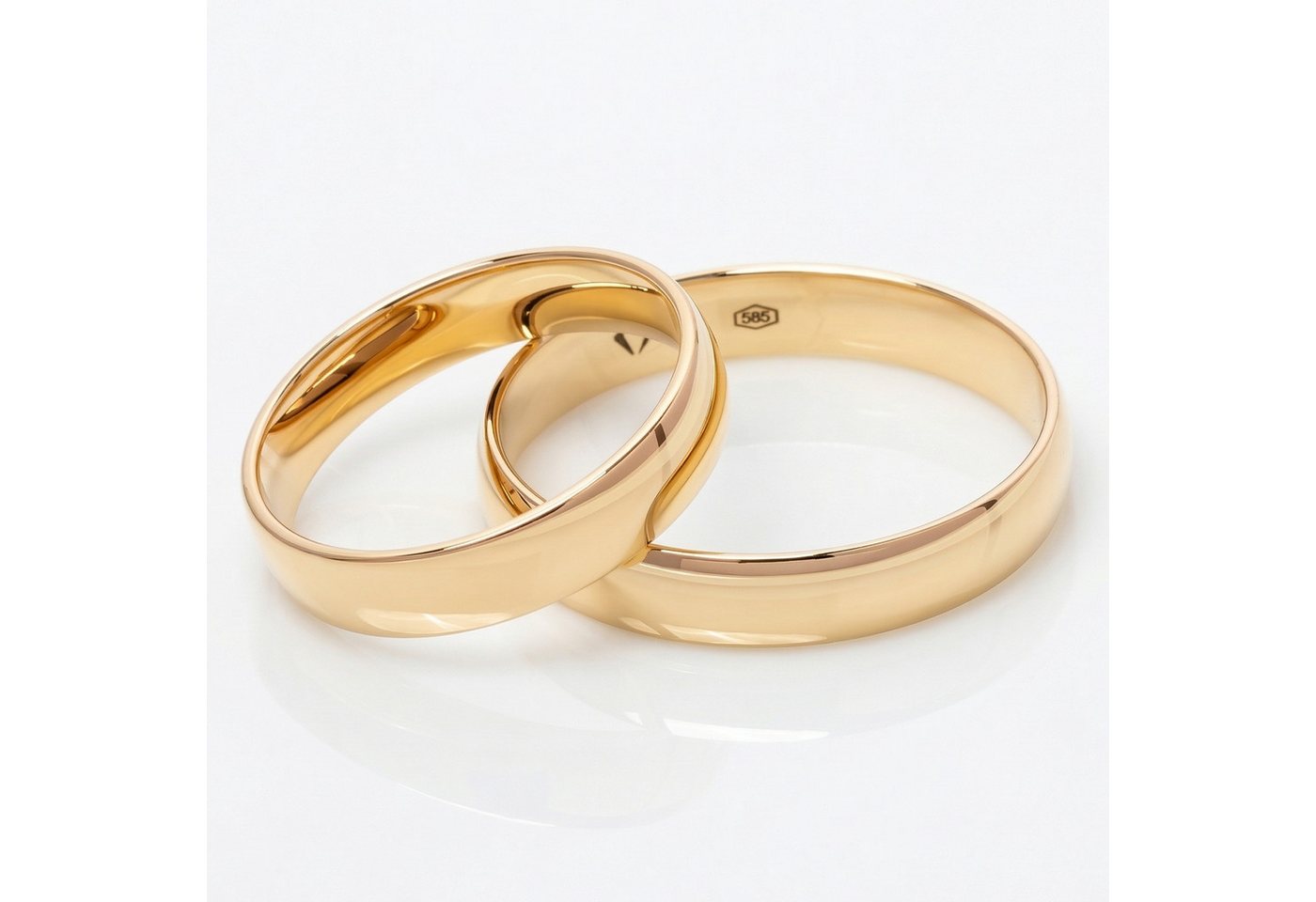 mosa & co. Trauring mit Gravur Classic Gold 585 mit 4mm Breite im Paarpreis (Eheringe, 2-tlg., 2 Trauringe), Hochzeitsringe Verlobungsringe Partnerringe