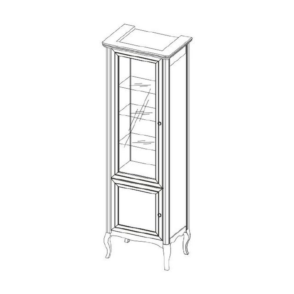 Vitrine Massiver Vitrinenschrank aus echtem Holz im klassischen Design