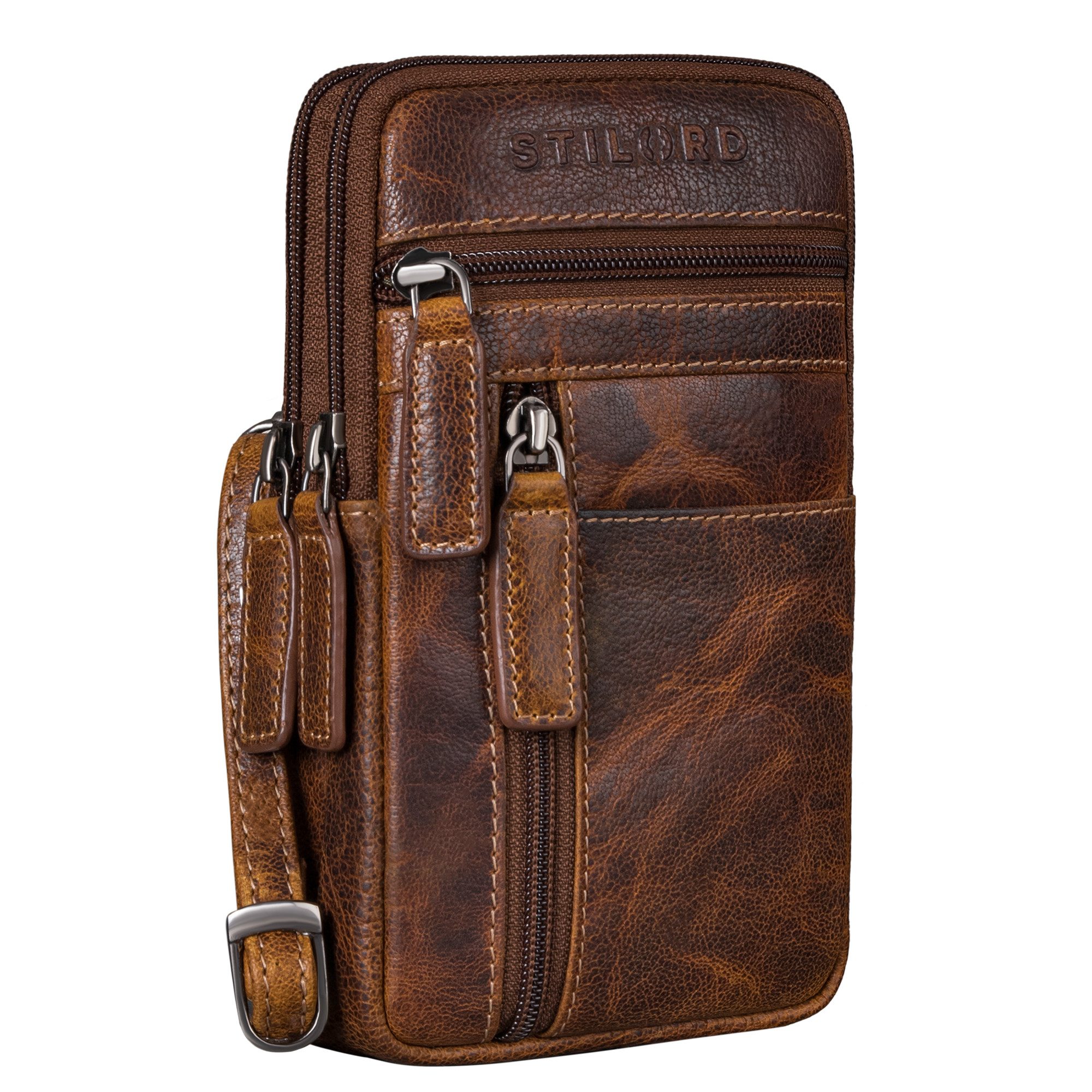 STILORD Handtasche "Asher" Leder Brustbeutel Herren Vintage Gürteltasche zum Umhängen