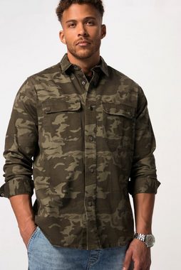 STHUGE Funktionsjacke STHUGE Hemdjacke FLEXLASTIC® Camouflage Kentkragen