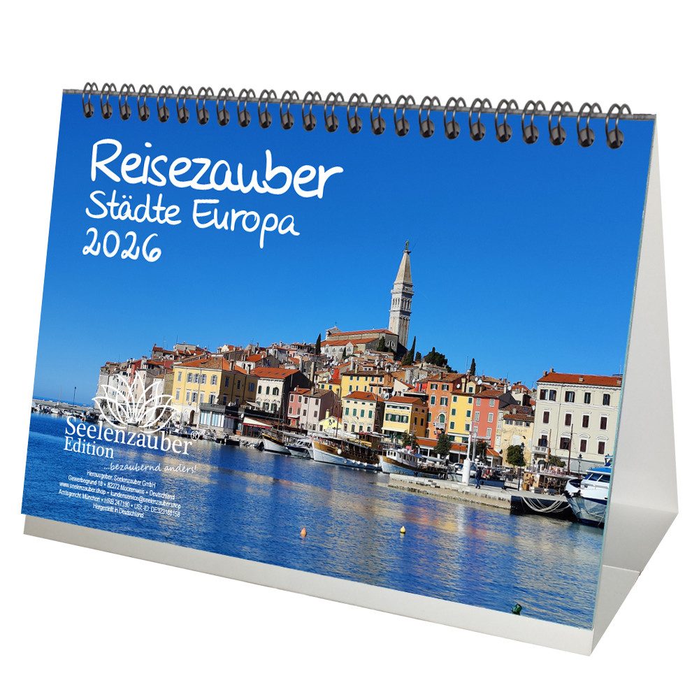 Seelenzauber Tischkalender Städtezauber Europa DIN A5 Tischkalender für 2026 Städte Seelenzauber