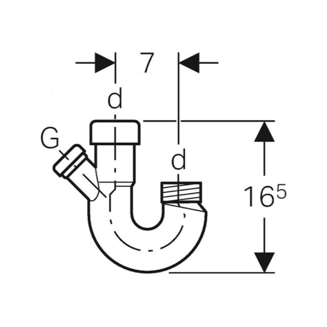 GEBERIT Siphon Geberit Doppelkammersiphon 40mm Kunststoff, weiß 252053111