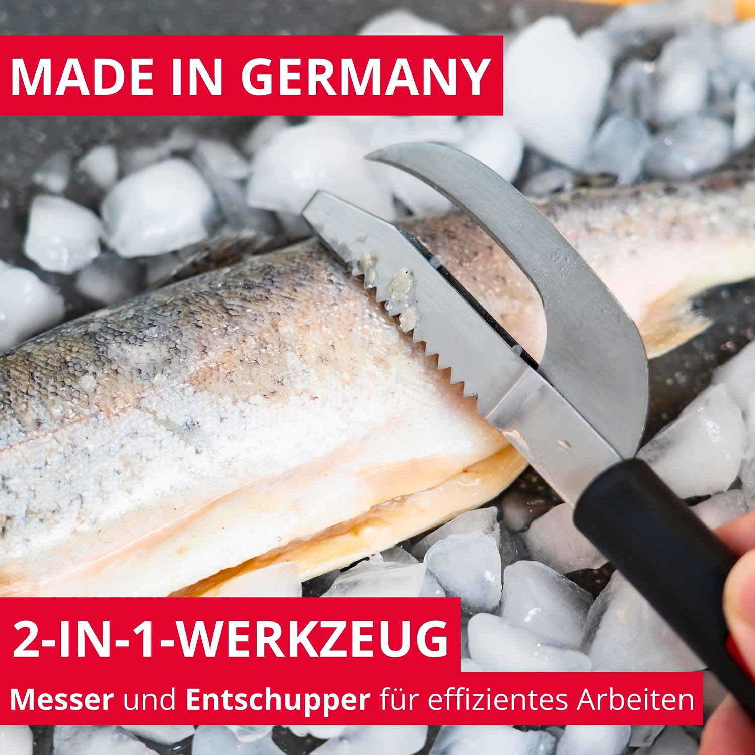 WESTMARK Fischentschupper Fischwerkzeug 2in1 »Gallant« mit Messer, Rostfreier Edelstahl
