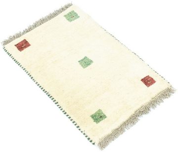 Wollteppich Gabbeh Teppich handgeknüpft beige, morgenland, rechteckig, Höhe: 14 mm, handgeknüpft