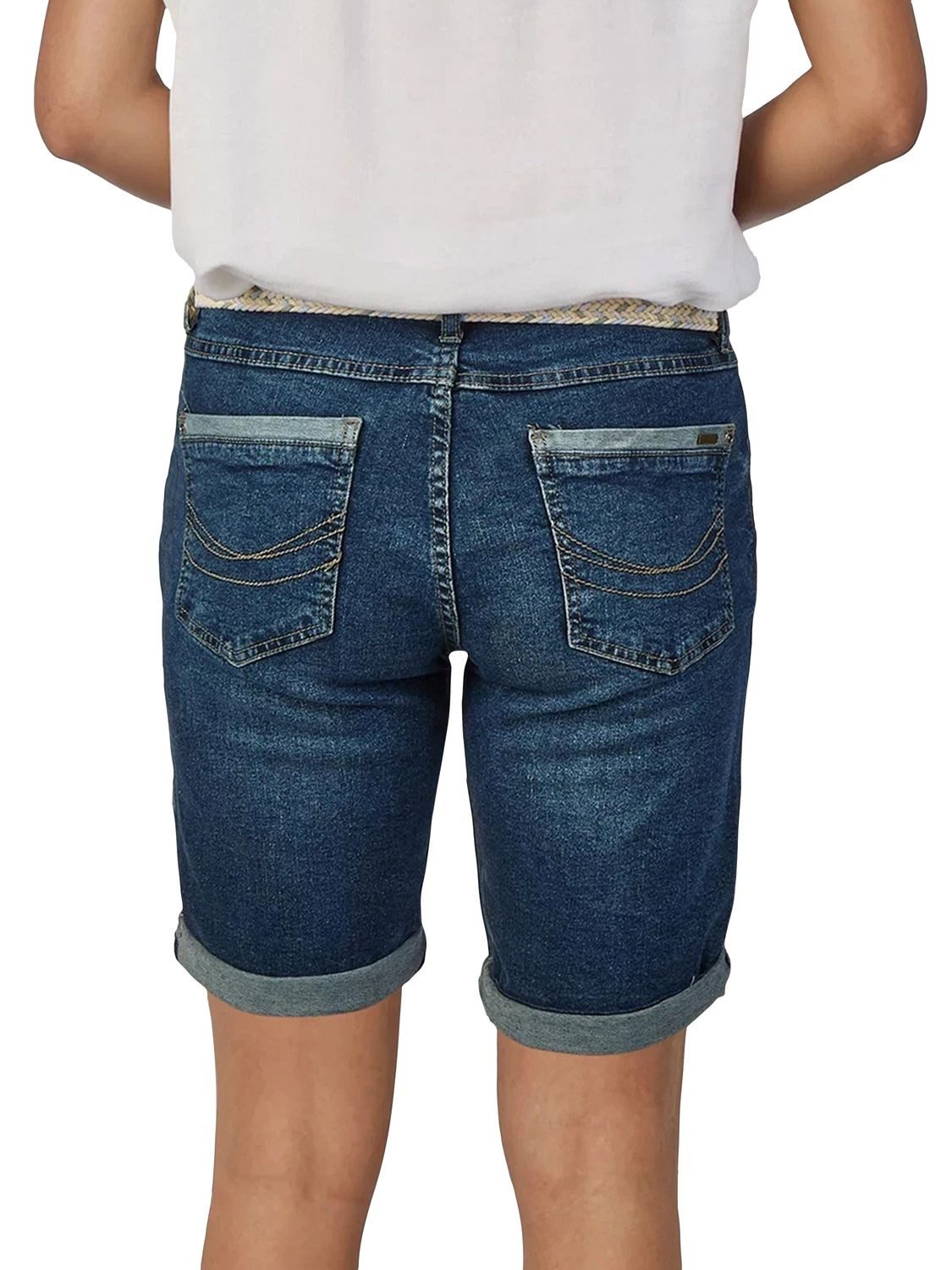 DENIMFY Jeansshorts Damen Shorts DFLena Regular Fit Bermudashorts mit Gürtel