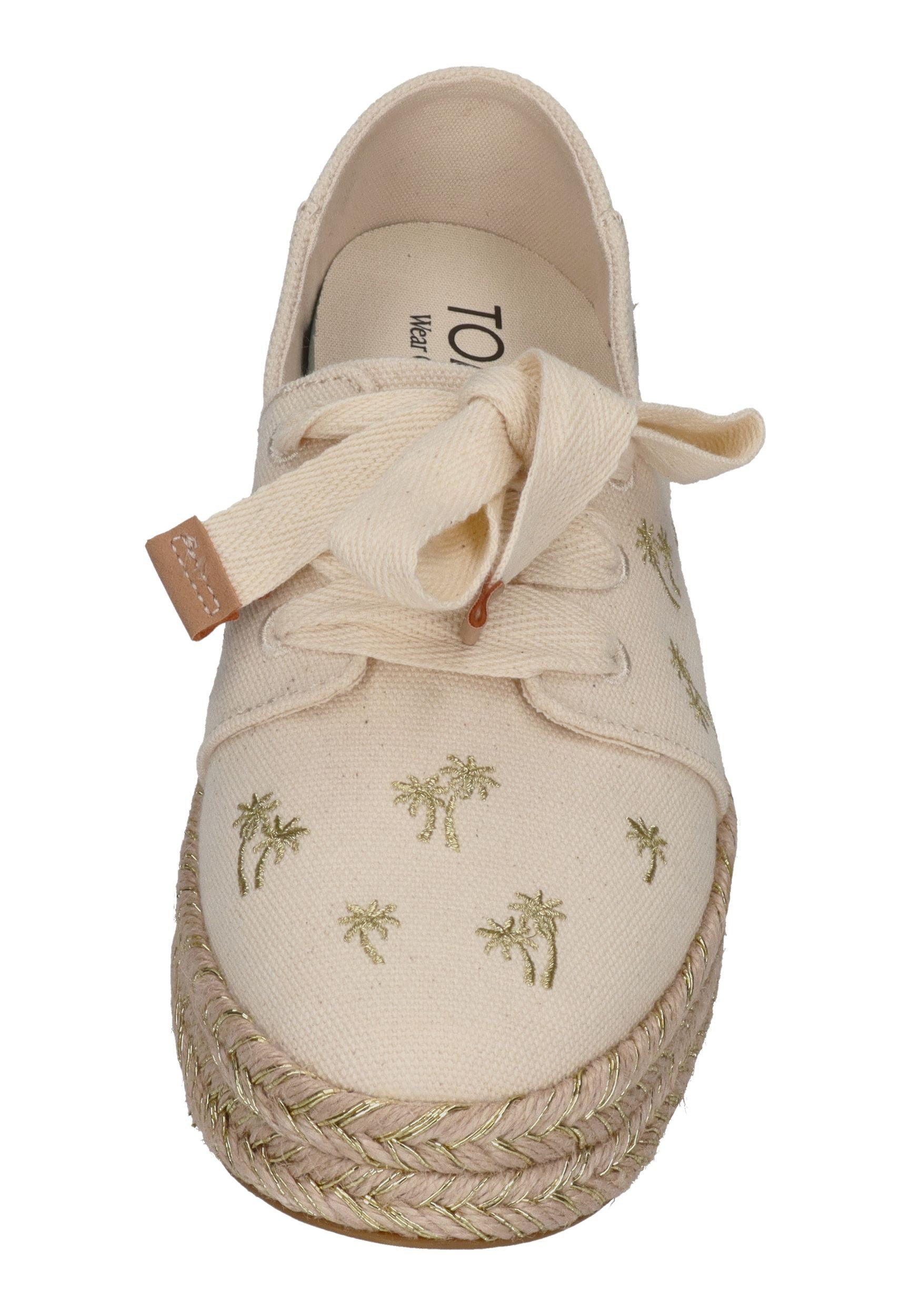 TOMS CAROLINA LACE UP Espadrille metallic palm trees