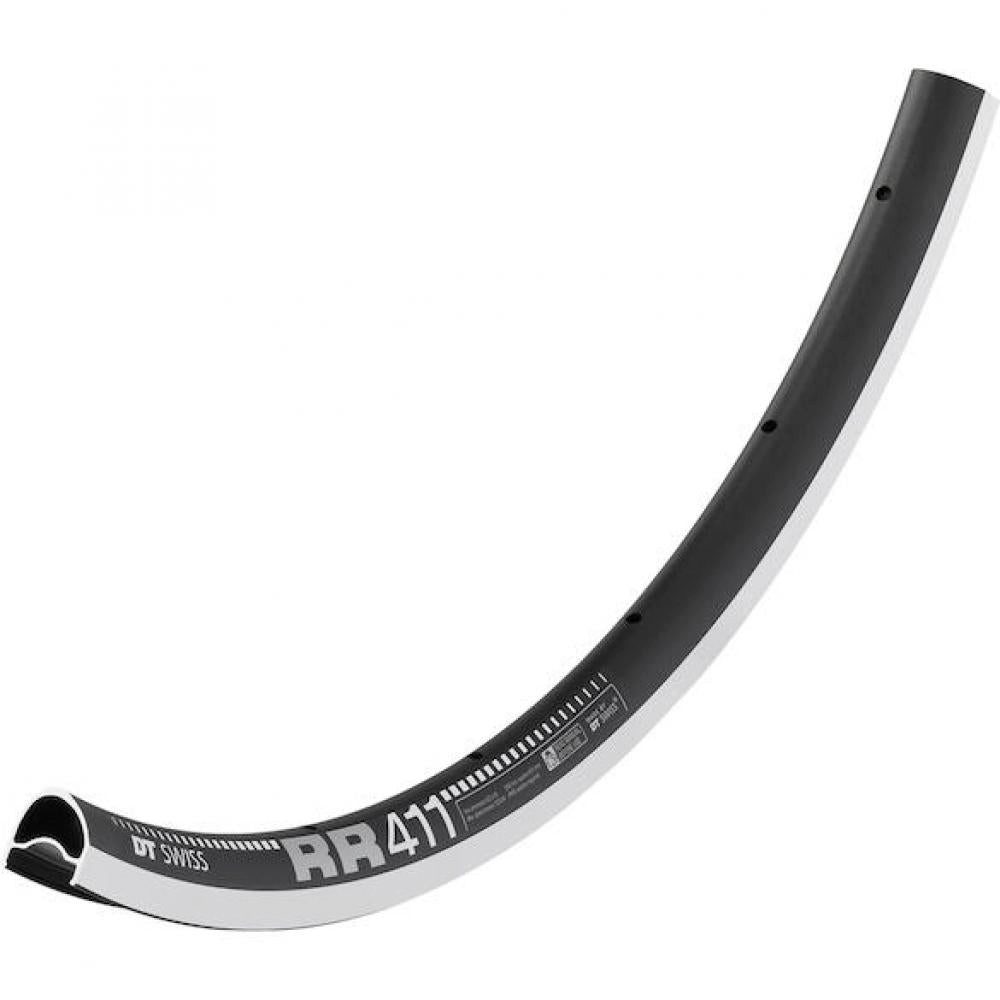 Laufrad DT Swiss Felge RR 411 Asymmetric 28"/700C 24 Loch Schwarz - leichte, s