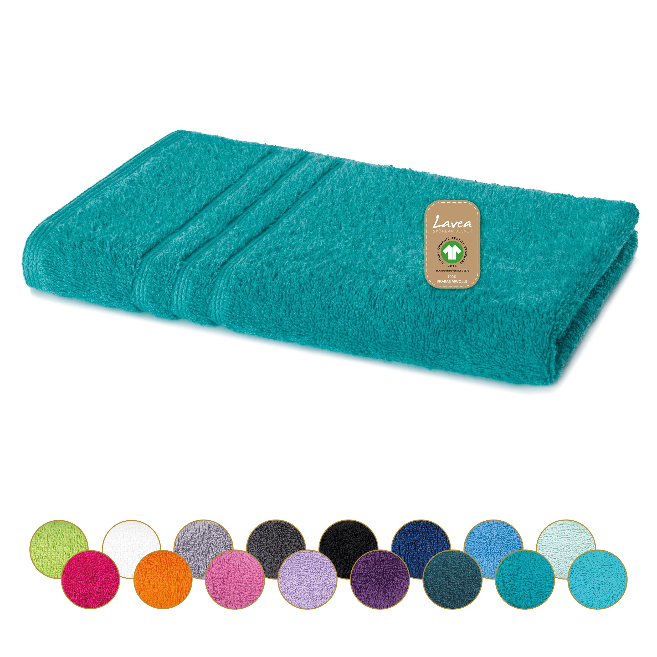 Lavea Полотенца Bali Handtuch 50x100 cm, Weiches Bio-Baumwollfrottee (1-St), pflegeleicht, GOTS-zertifiziert, extra saugstark mit 500g/m²