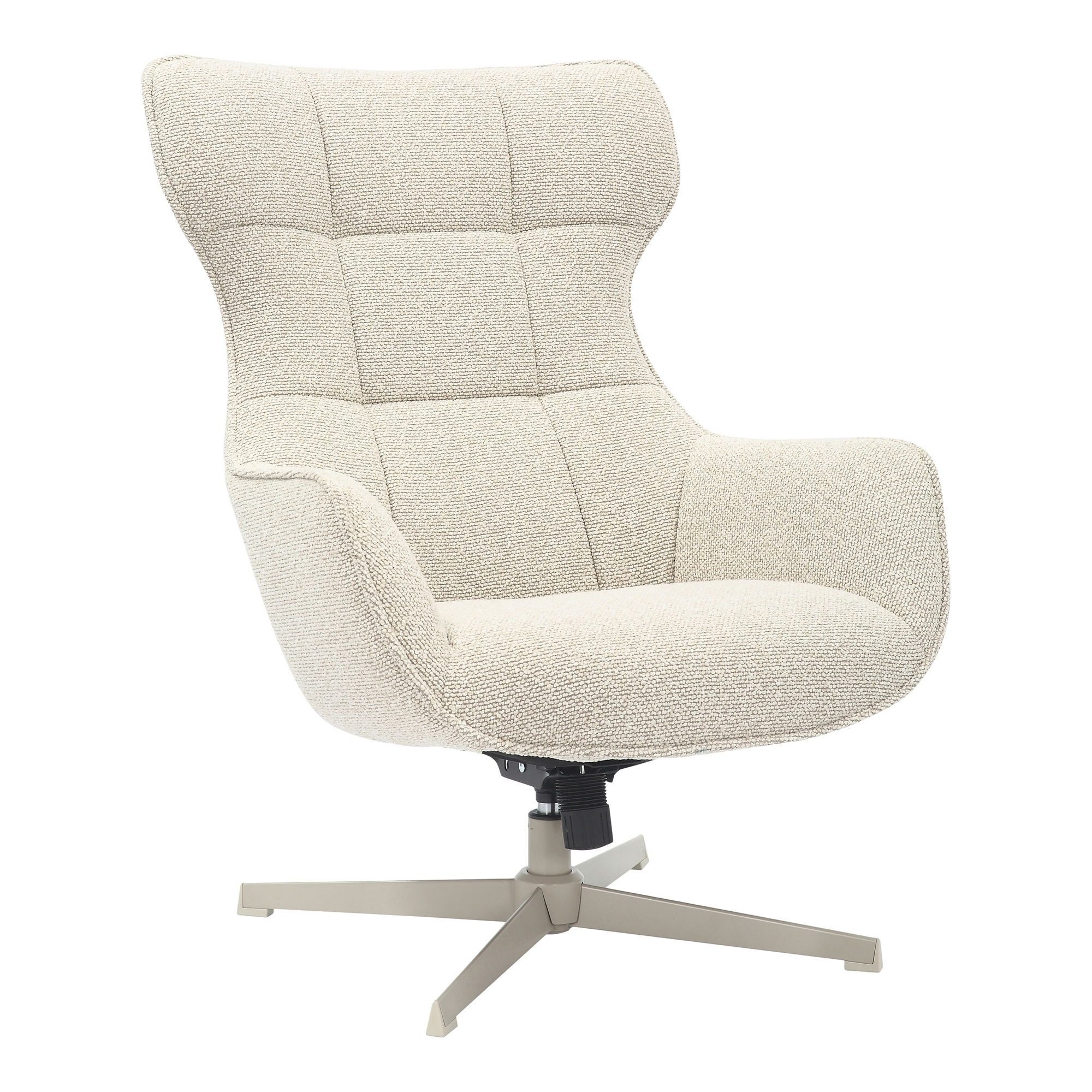 freiraum Loungesessel Turin, in creme, Stahl, Gewebe, Sperrholz - 86x100x76cm (BxHxT)