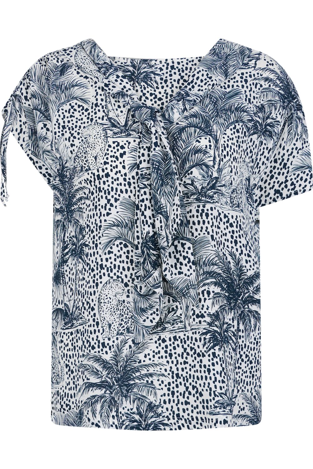 Sportalm Kitzbühel T-Shirt View 500295 Kombination aus Leoparden- und Palmenprint