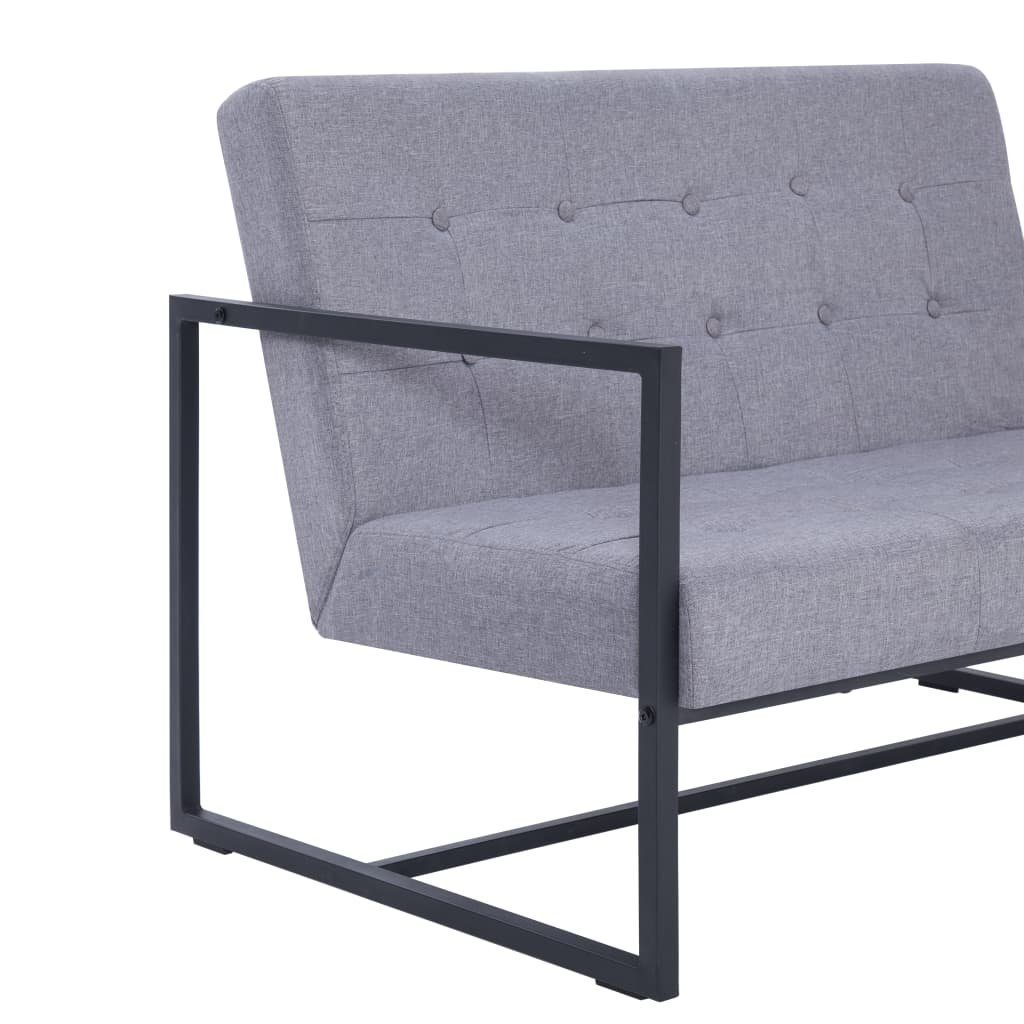 Sofa Hellgrau 2-Sitzer-Sofa und Stoff Armlehnen Stahl vidaXL mit