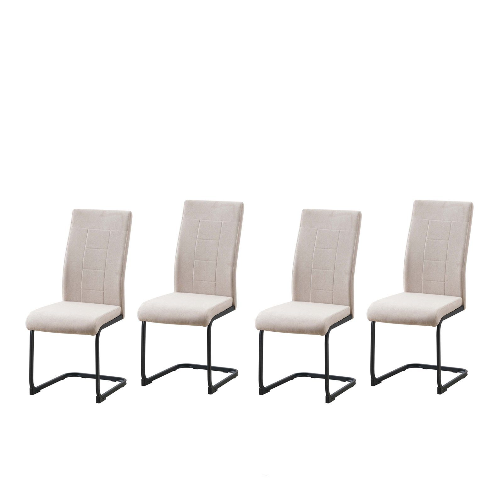 Freischwinger Schwingstuhl 4er-Set Creme LennyP