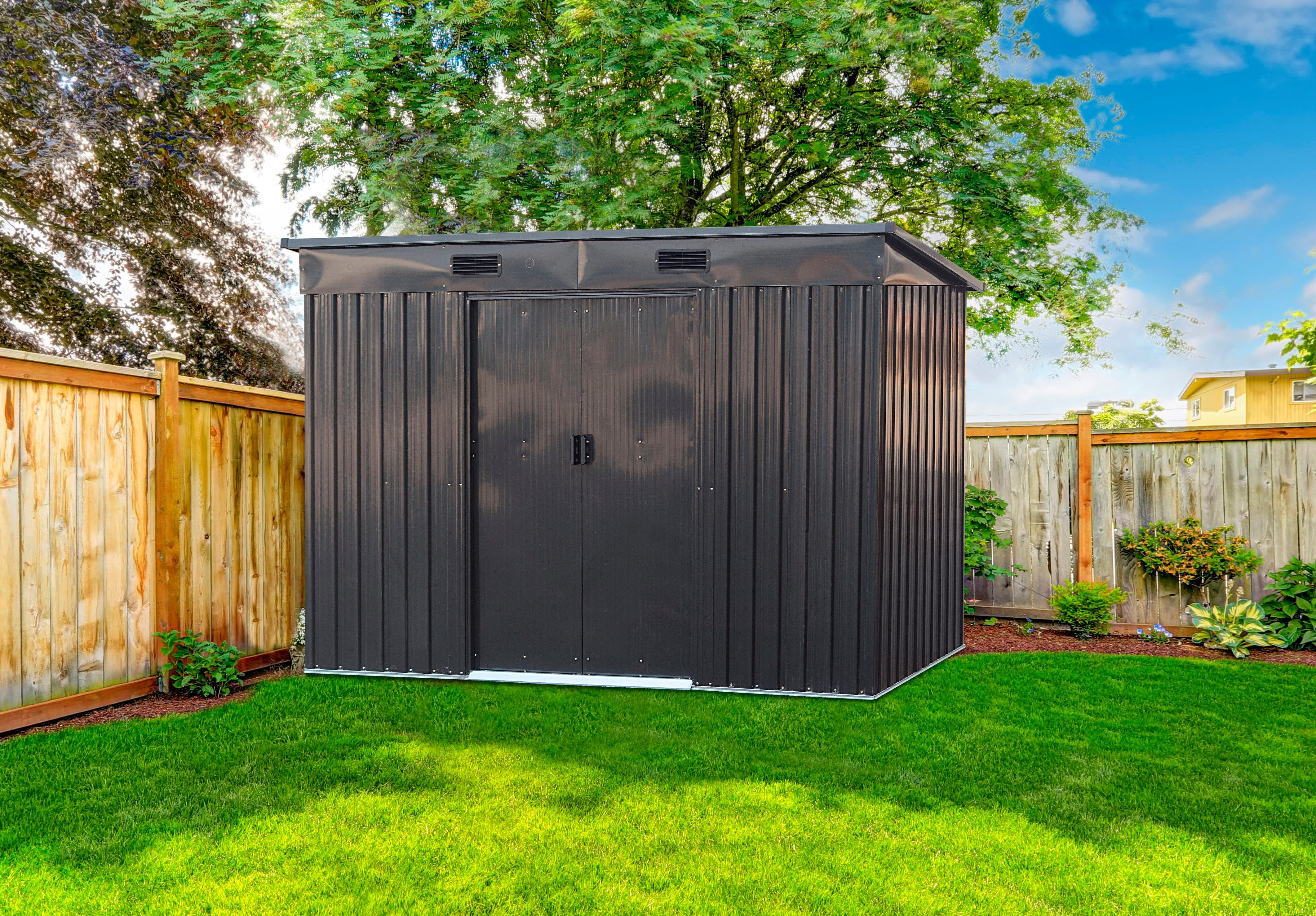 Tepro Metallgerätehaus Multi Shed Large 261 cm x 132 cm x 181 cm Anthrazit günstig online kaufen