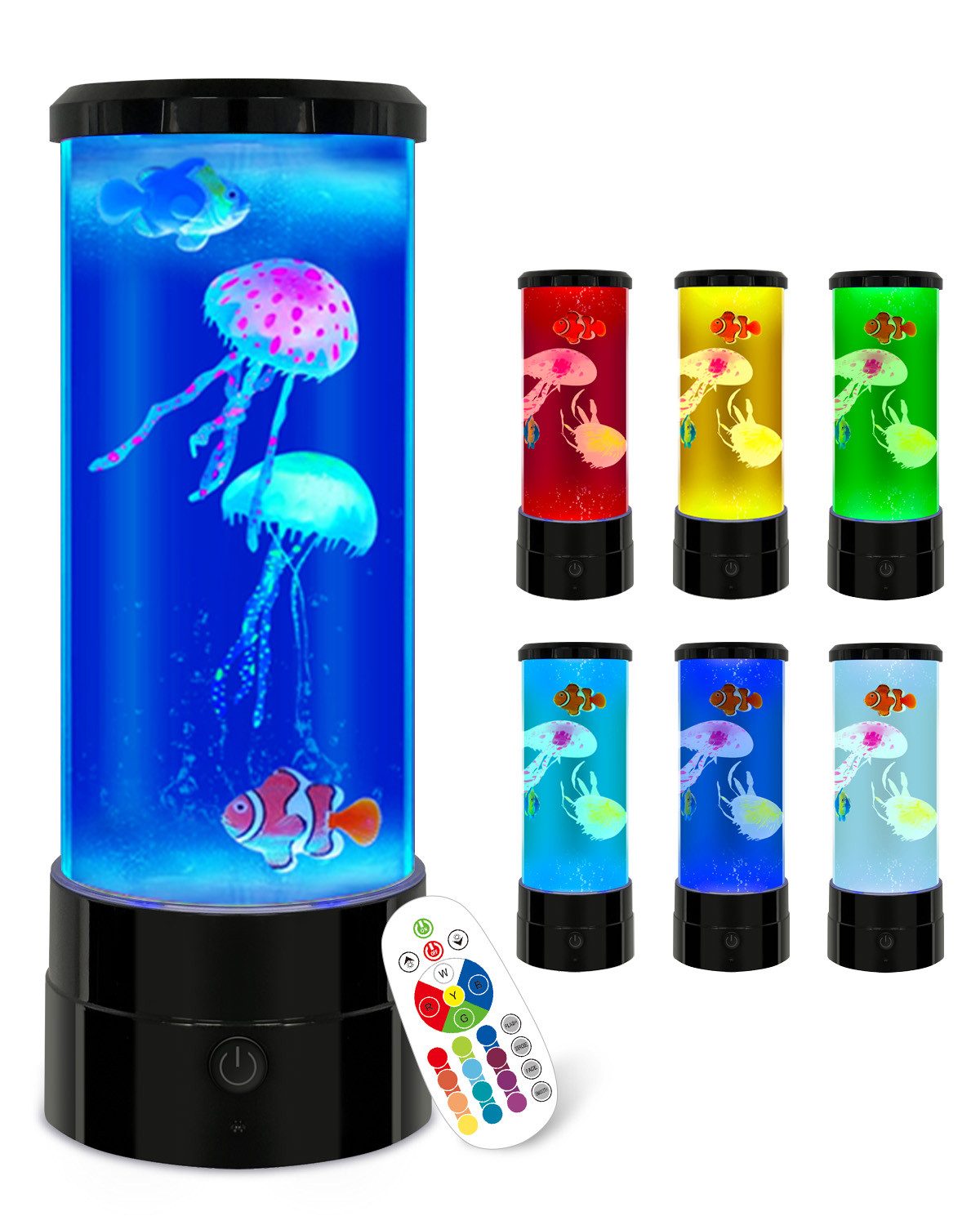 ANYSUN LED Nachtlicht Kinder Quallen Lampe mit 17 Farben & Fernbedienung, 4 Lichtmodi Jellyfish Lamp LED Quallen Aquarium Lampe Dekolicht