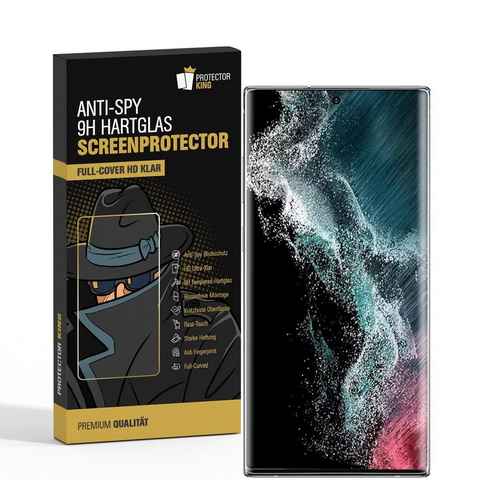 Protectorking Schutzfolie 2x Blickschutz 9H Panzerglas für Samsung Galaxy S22 Ultra Anti-Spy, (2-Stück), Displayschutz, Schutzglas ANTI-SPY PRIVACY BLICKSCHUTZ 9H Härte