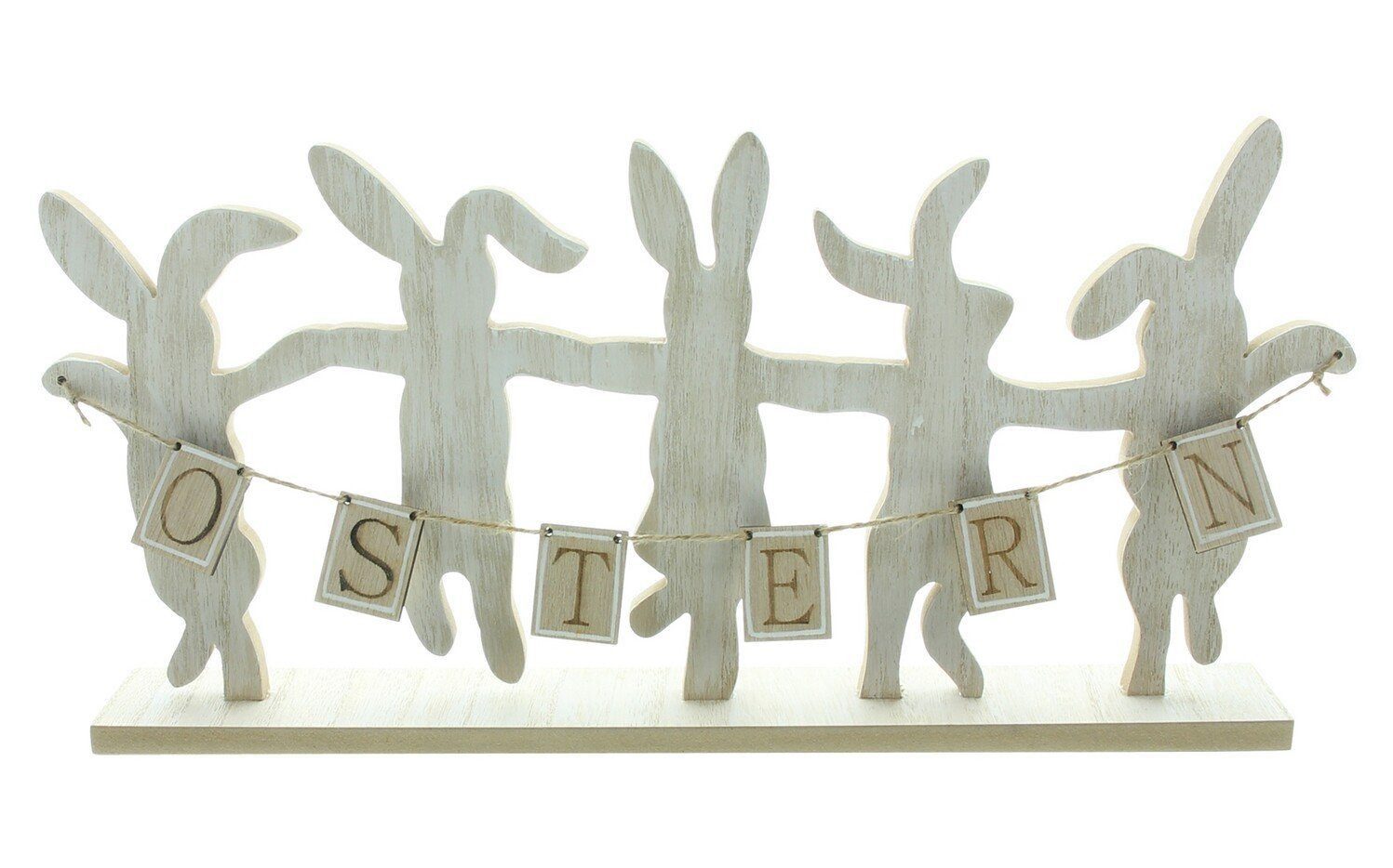 Home-trends24.de Osterhase Osterdeko Hasen Aufsteller Osterhase Oster Schriftzug Holzdeko