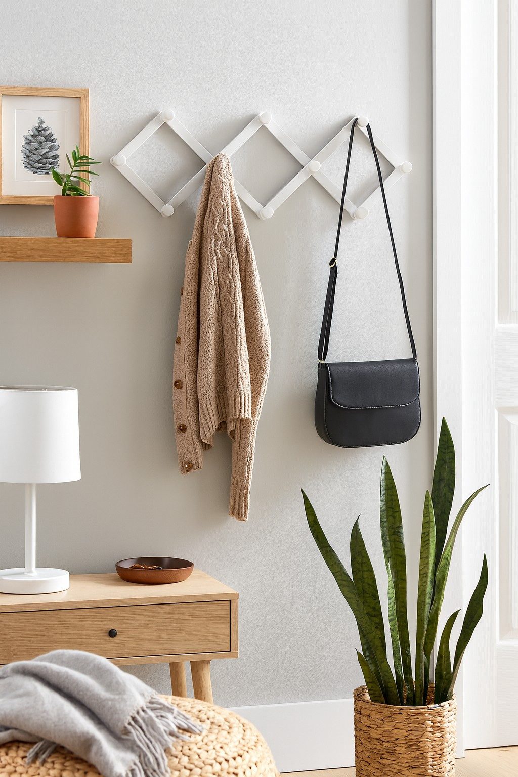Wandgarderobe aus Metall mit insgesamt 10 Haken