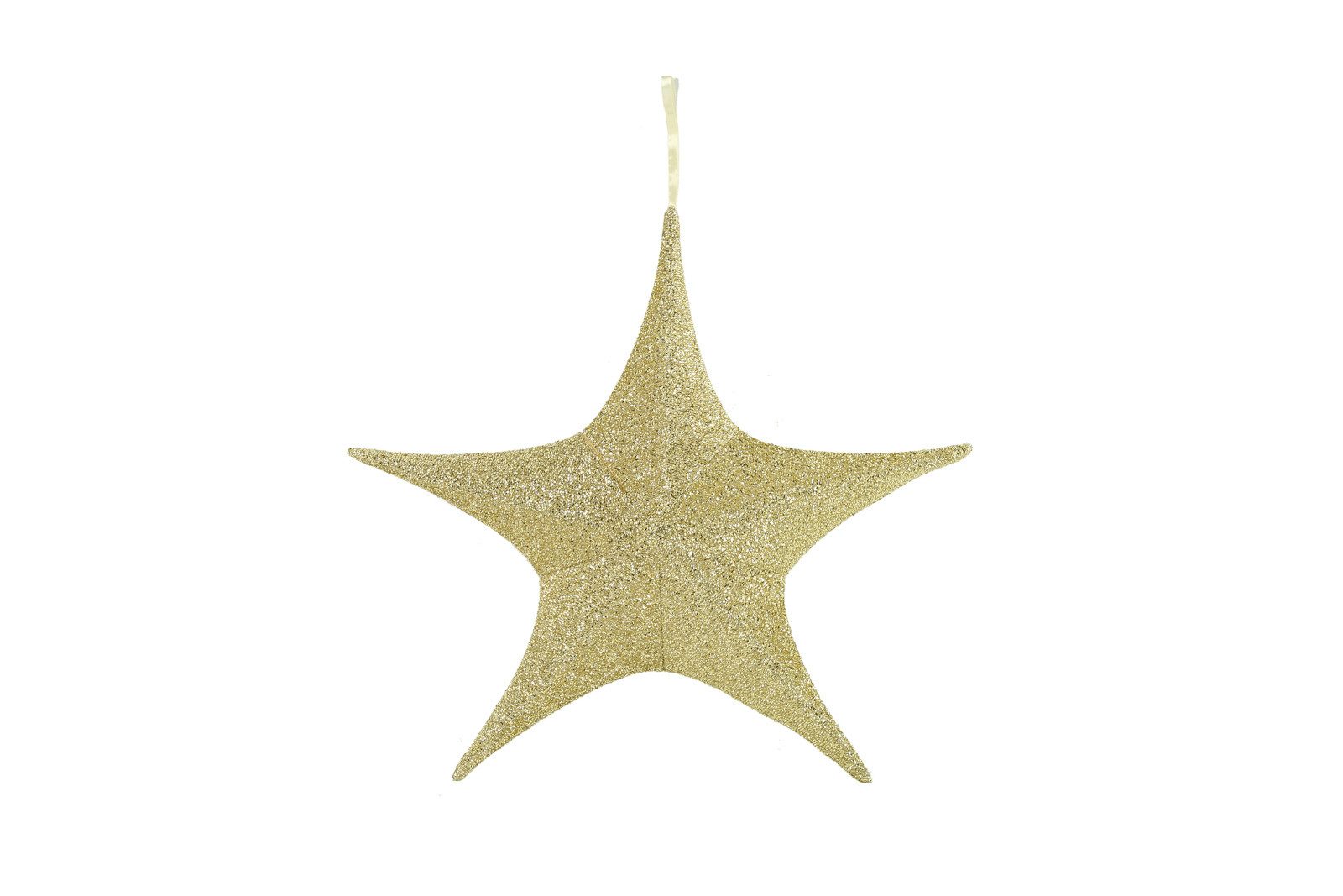 Weihnachtsfigur Weihnachtshänger Stern Glitzer Maria S gold 65cm