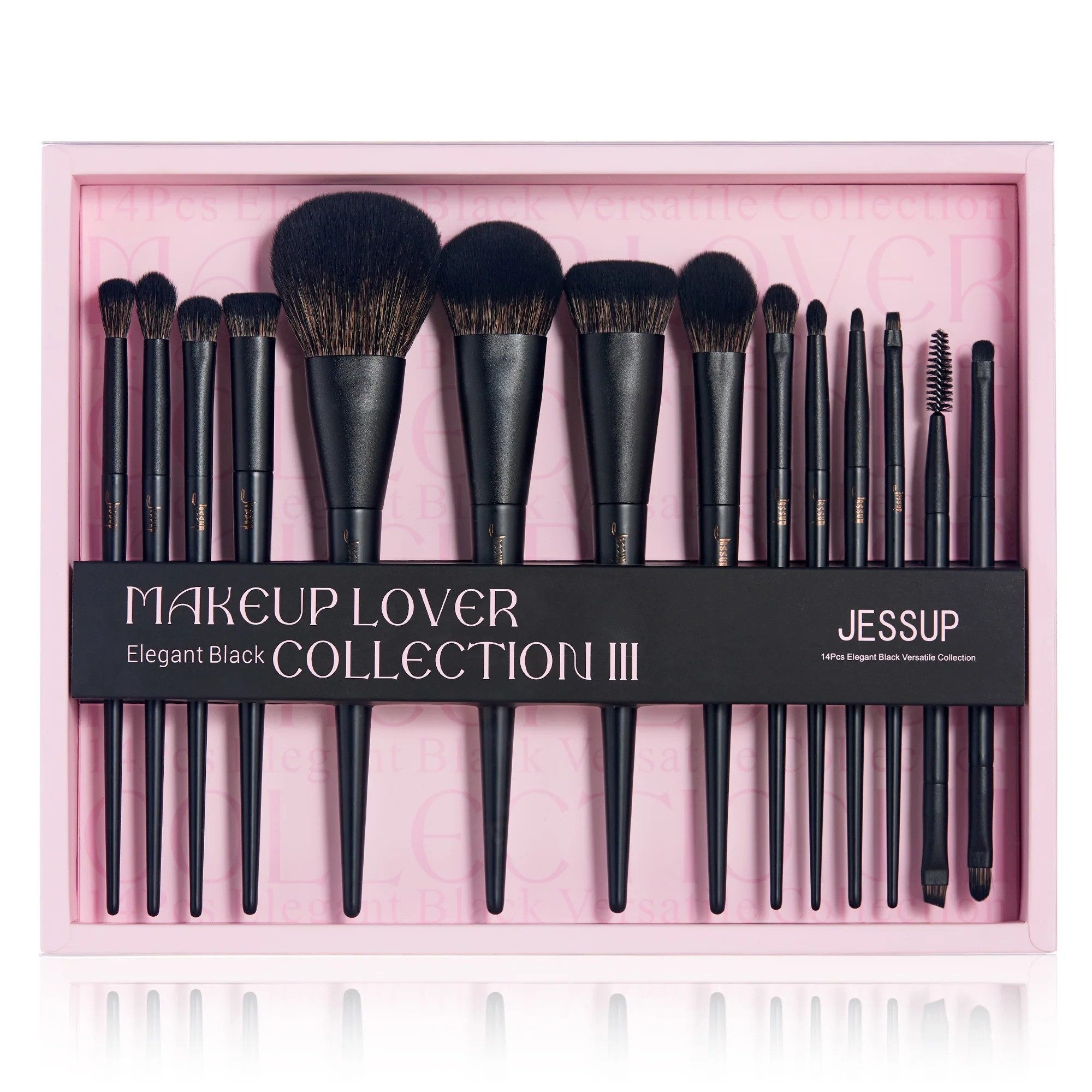Jessup Kosmetikpinsel-Set Matte Black Versatile Brush Gesicht Make-up Pinsel T336