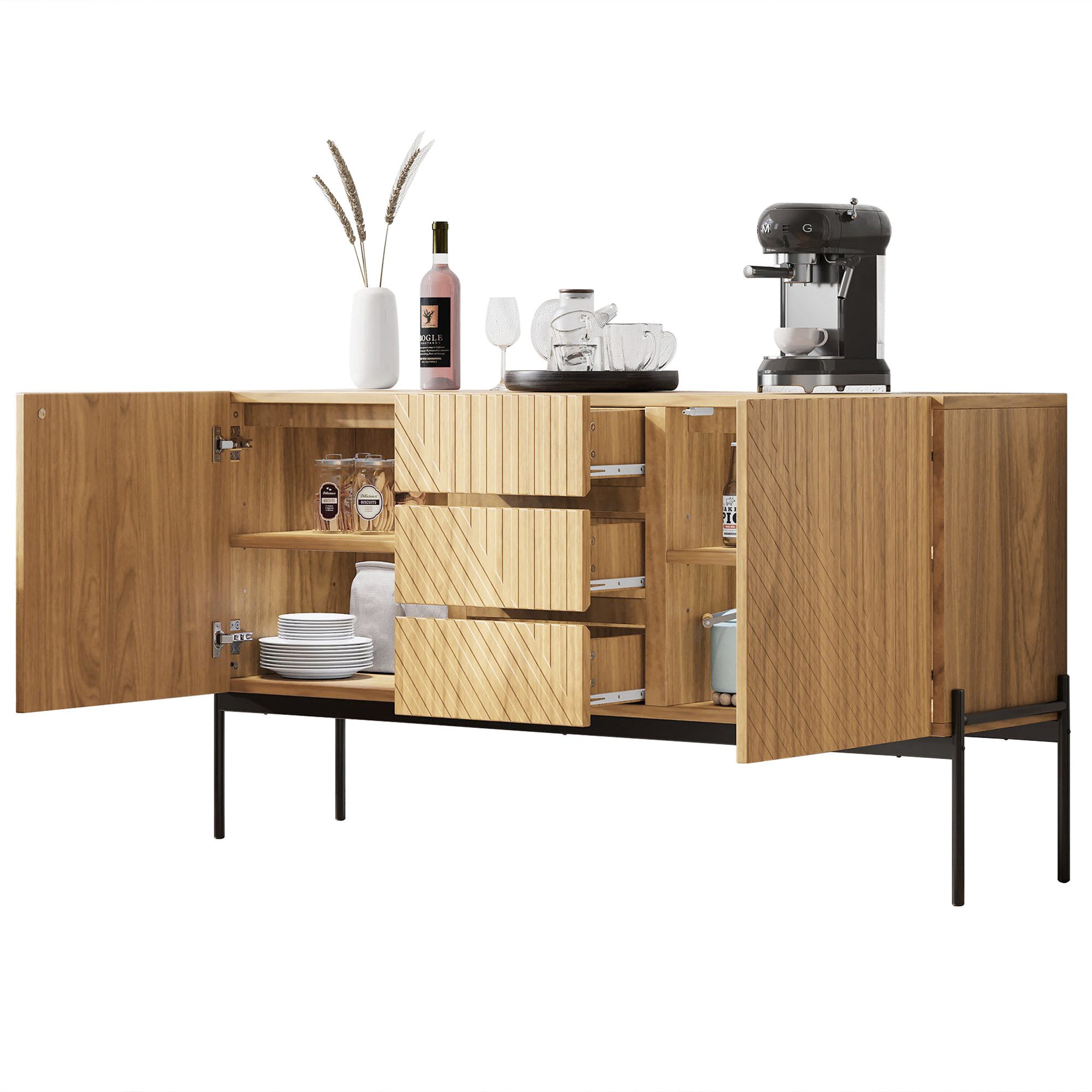 OKWISH Sideboard Anrichte,Modernes Küchenschrank (Modisches Sideboard günstig online kaufen