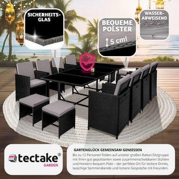 tectake Sitzgruppe Palma, (Set, 12-tlg), Tisch- und Stuhl Set