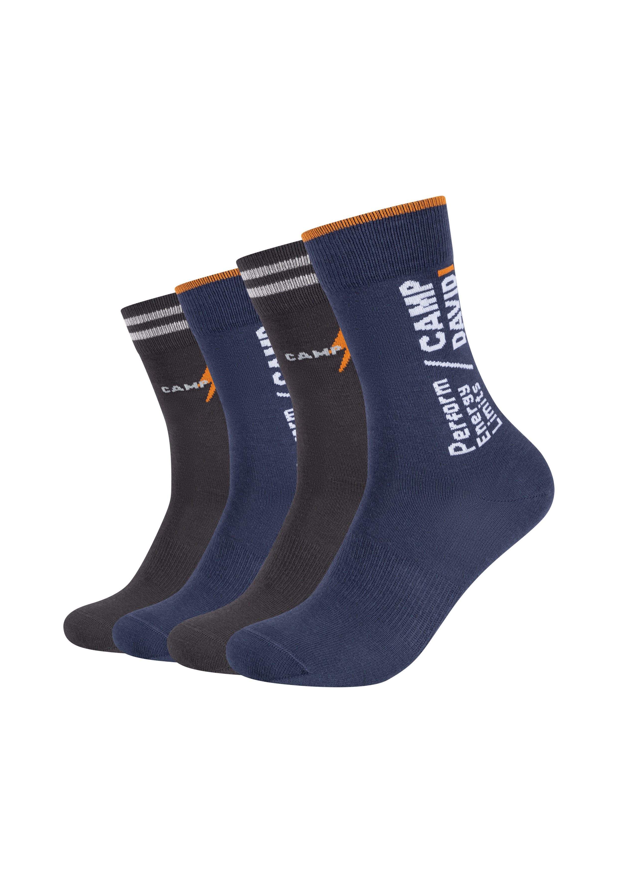 CAMP DAVID Socken casual (4 Paar) mit elastischem Bund, atmungsaktiv