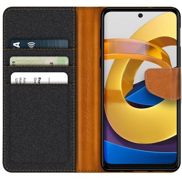 CoolGadget Handyhülle Denim Schutzhülle Flip Case für Xiaomi Poco X4 GT 6,6 Zoll, Book Cover Handy Tasche Hülle für Poco X4 GT Klapphülle