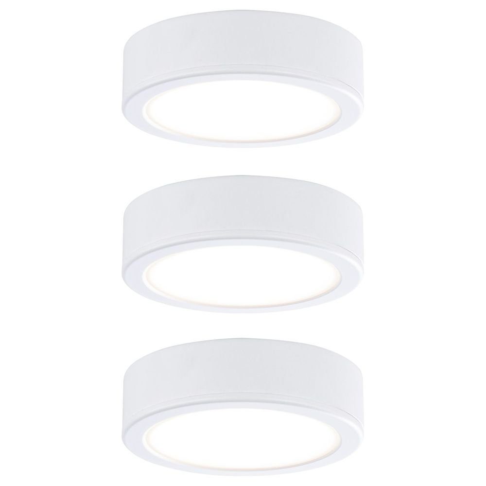 Paulmann Unterschrankleuchte LED Aufbauleuchte Pukk in Weiß 3,5W 210lm 3er Set, keine Angabe, Leuchtmittel enthalten: Ja, fest verbaut, LED, warmweiss, Möbelleuchten