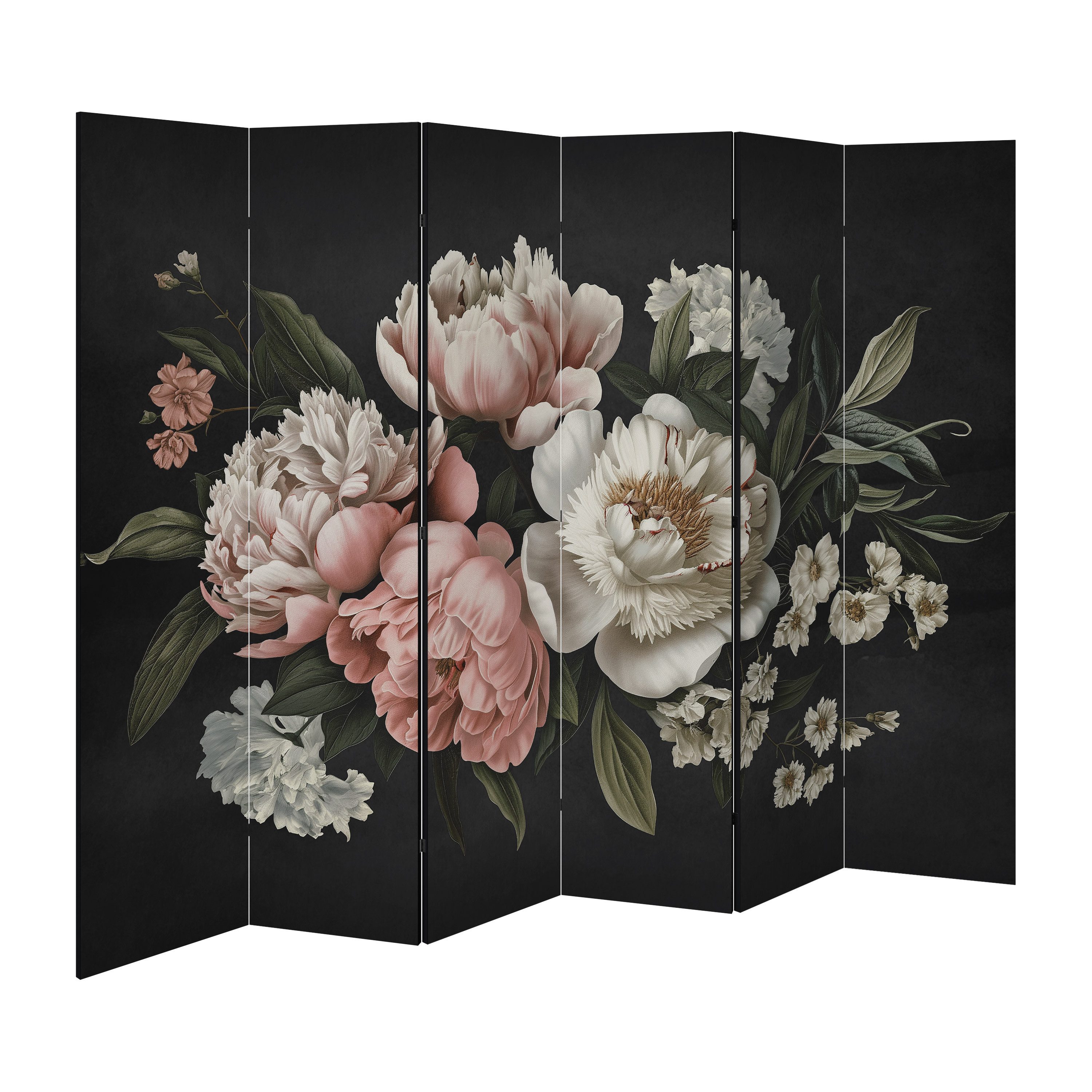 SPACEREBELS Paravent LUSH ELEGANCE (6 St), Raumteiler 6-teilig, beidseitig bedruckt, 228 x 168 cm