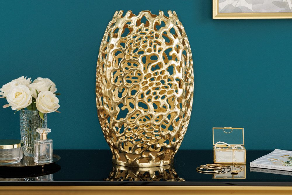 riess-ambiente Dekovase ABSTRACT LEAF 40cm gold günstig online kaufen