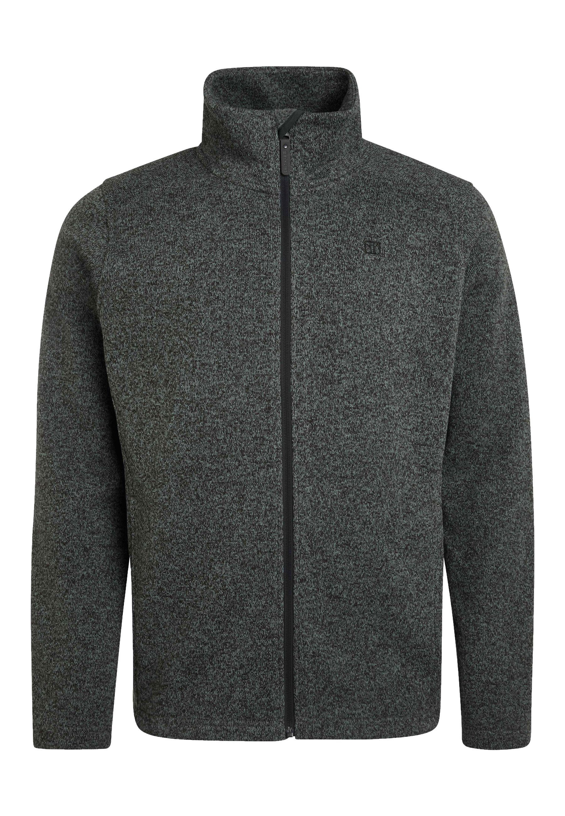 Elkline Fleecejacke grey-black Basic Strickfleecejacke Voucher Stehkragen