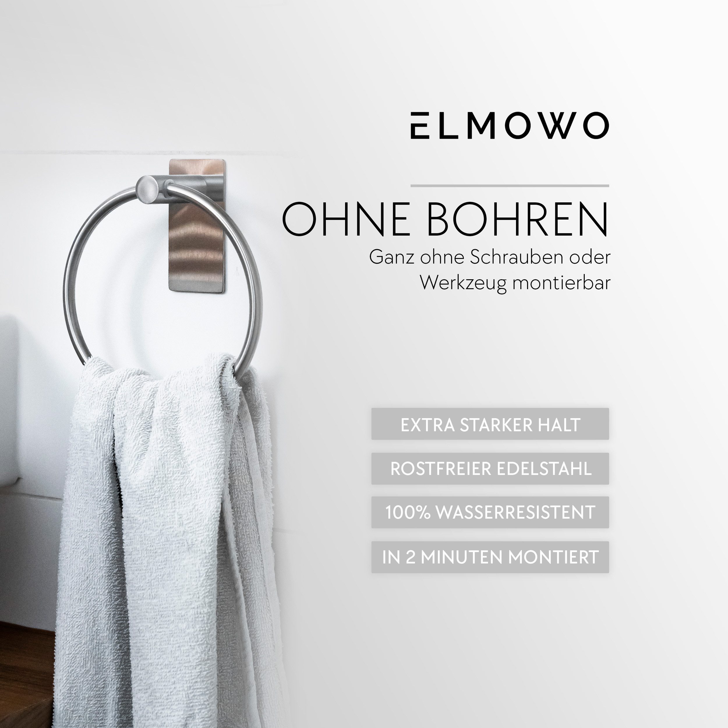 ELMOWO Handtuchring ohne Bohren für Badezimmer & Gäste-WC, Handtuchhalterun günstig online kaufen