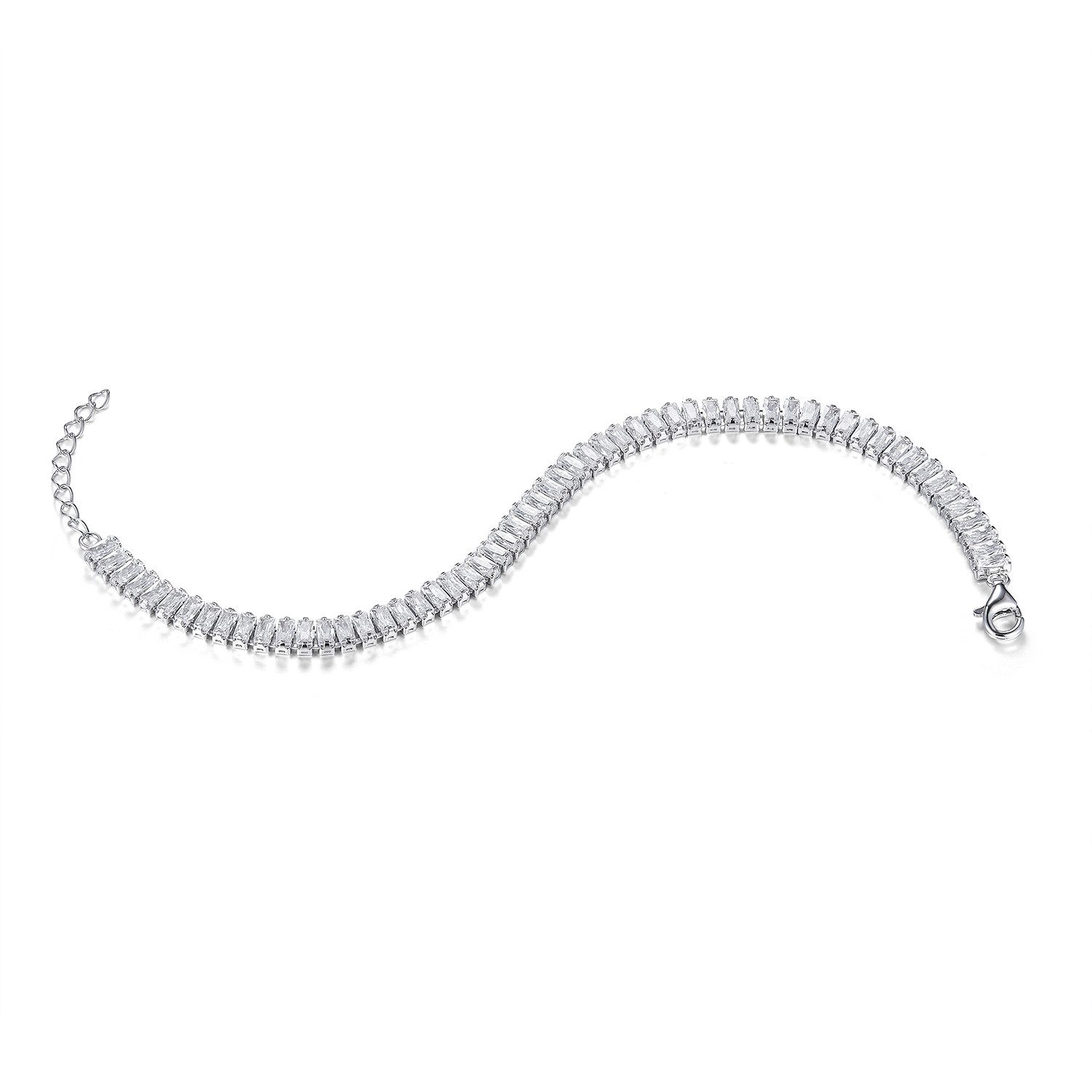 Schöner-SD Tennisarmband Glitzerarmband Kristallarmband Strass Armband 925 Silber, mit Zirkonia (synth)