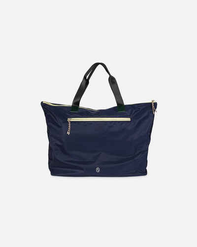 Becksöndergaard Shopper Relon Tania Tote Bag - Schultertasche Damen mit Reißverschluss, aus recycltem Polyester in Blau 42x52 cm