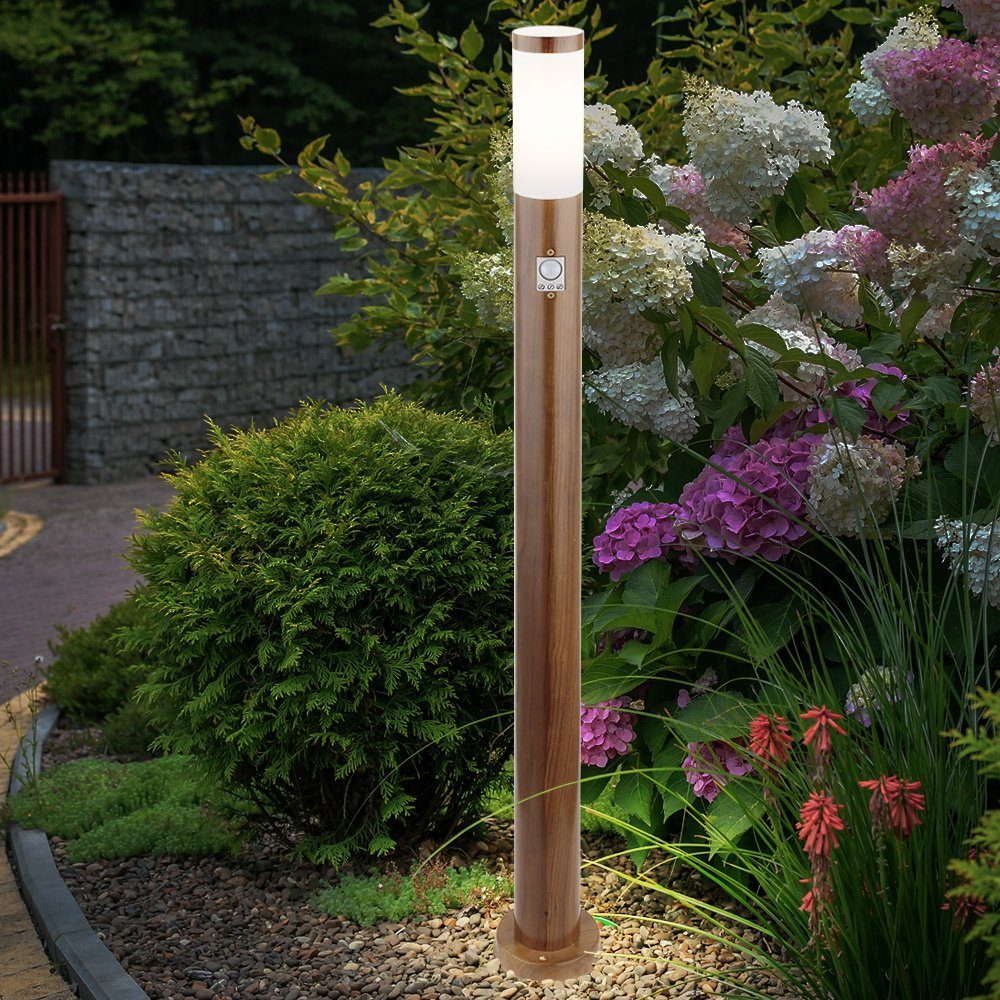 GLOBO LIGHTING LED Außen-Stehlampe, Leuchtmittel inklusive, Warmweiß, Pollerleuchte mit Bewegungsmelder Außenlampe Standleuchte LED H 110 cm