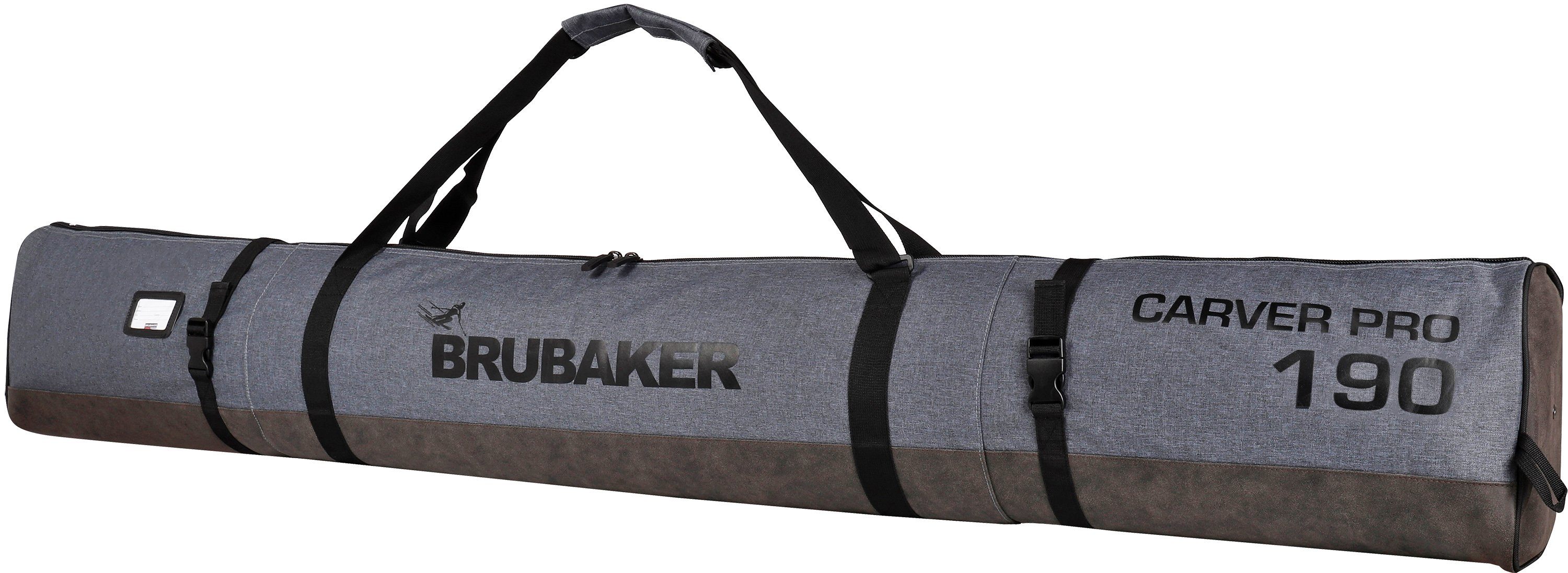 BRUBAKER Skitasche Carver Pro Performance Ski Tasche (Skibag für Skier und Skistöcke, 1-tlg., reißfest und schnittfest), gepolsterter Skisack mit Zipperverschluss