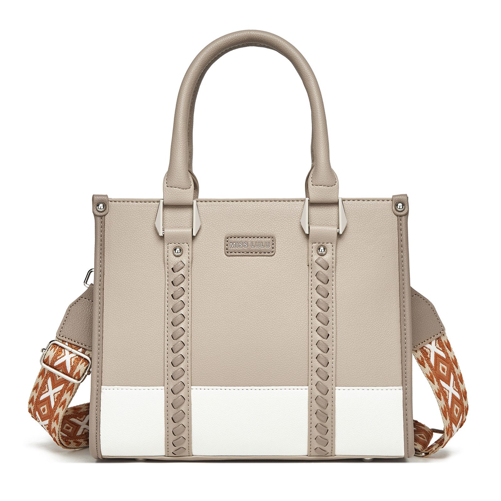 Handtasche Damen Shopper Tasche Elegant mit Reißverschluss 28x21x13cm