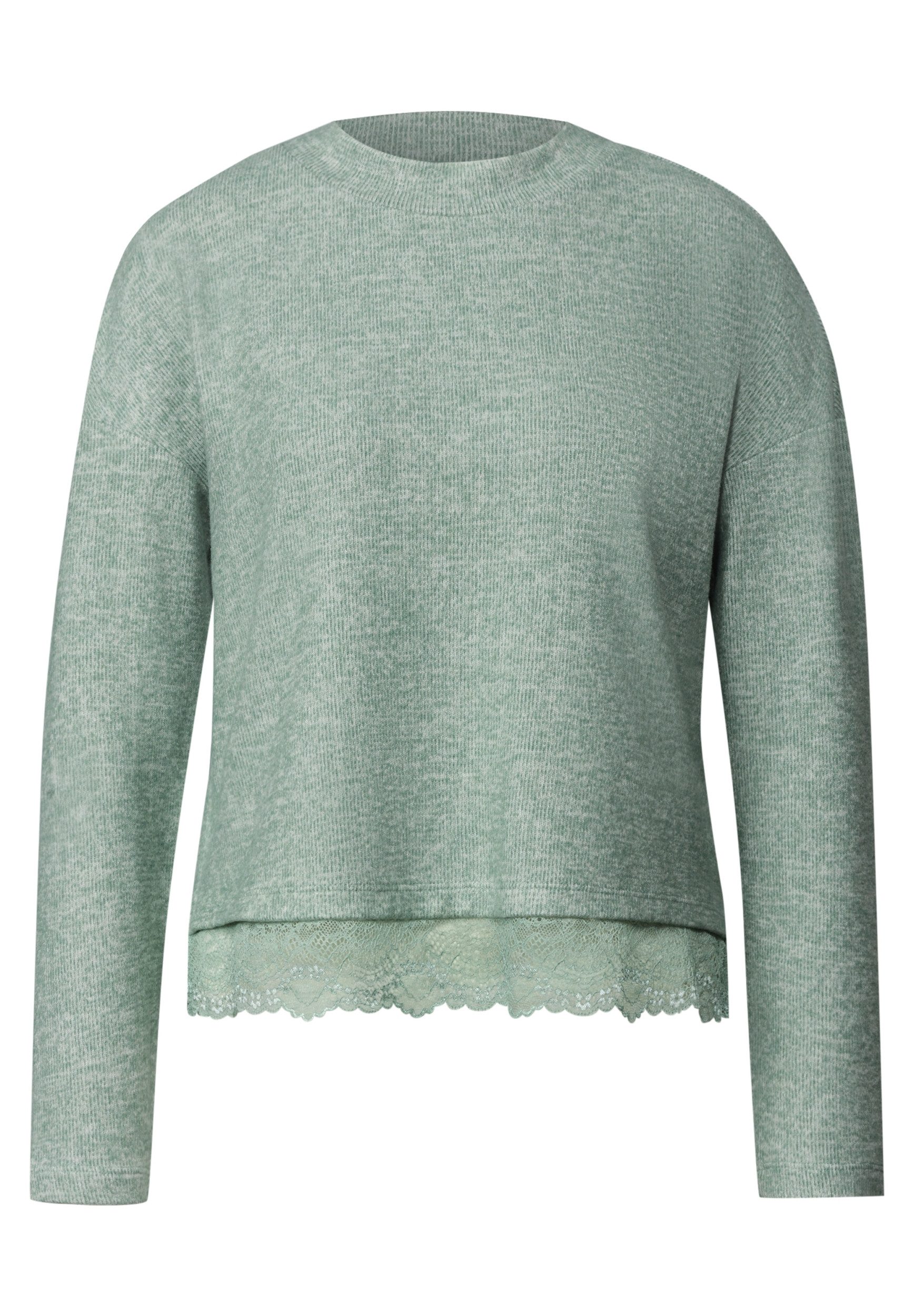 STREET ONE Langarmshirt LTD QR soft melange look shirt