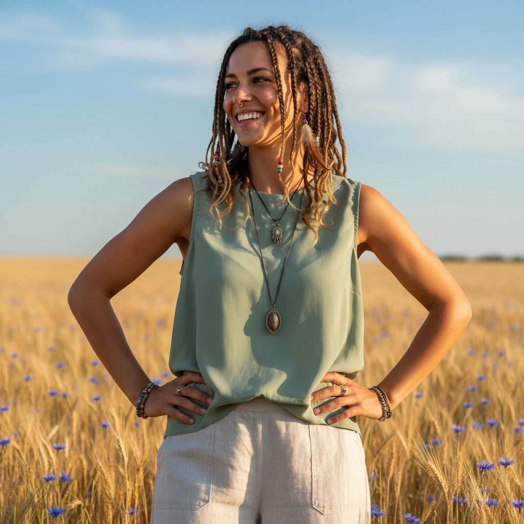 Guru-Shop Longbluse Luftiges Boho Blusentop, Basic Sommertop - salbei alter günstig online kaufen