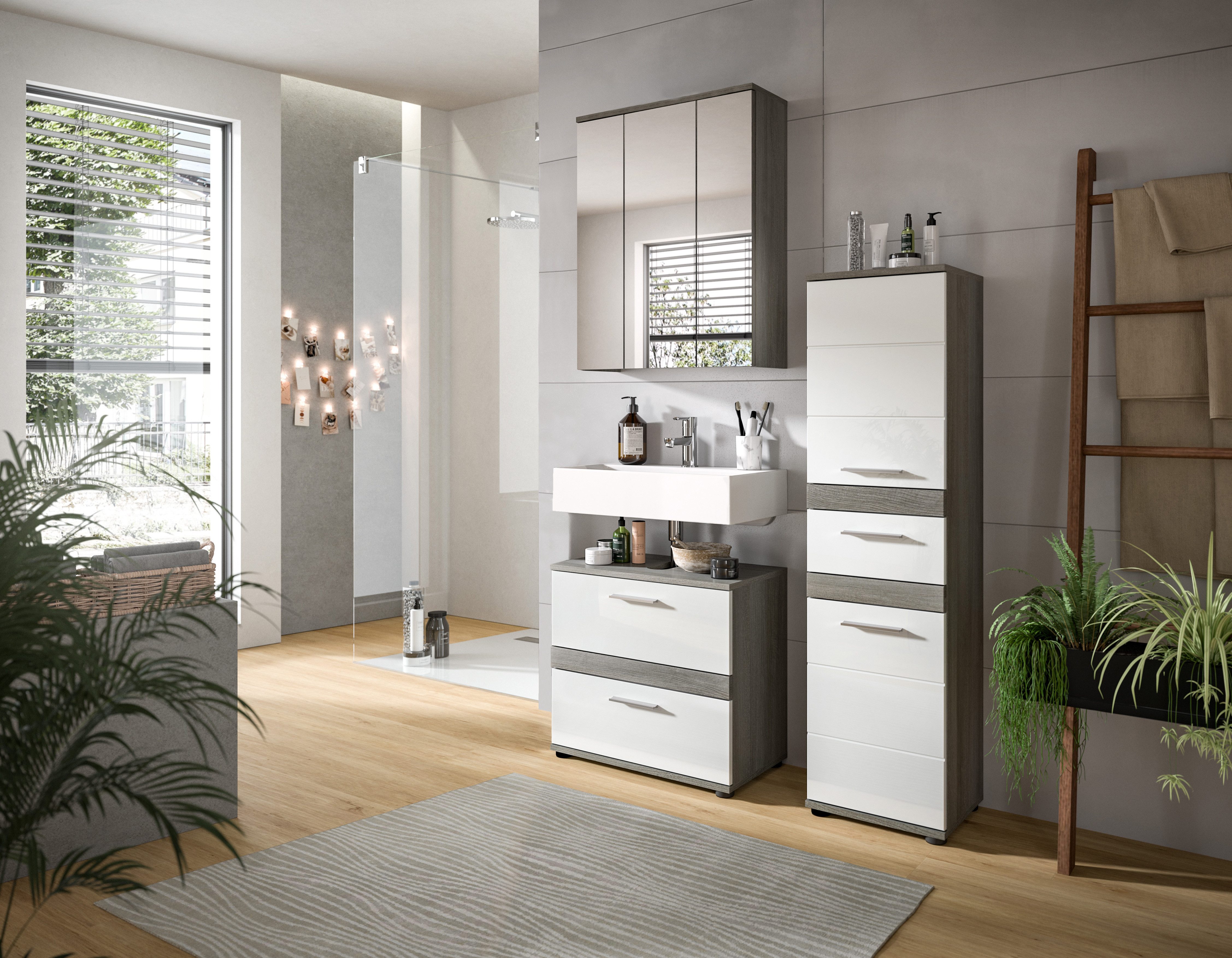 welltime Badmöbel-Set LUCCA, 3-teilig, TOPSELLER!, hochwertige MDF Front, ( günstig online kaufen