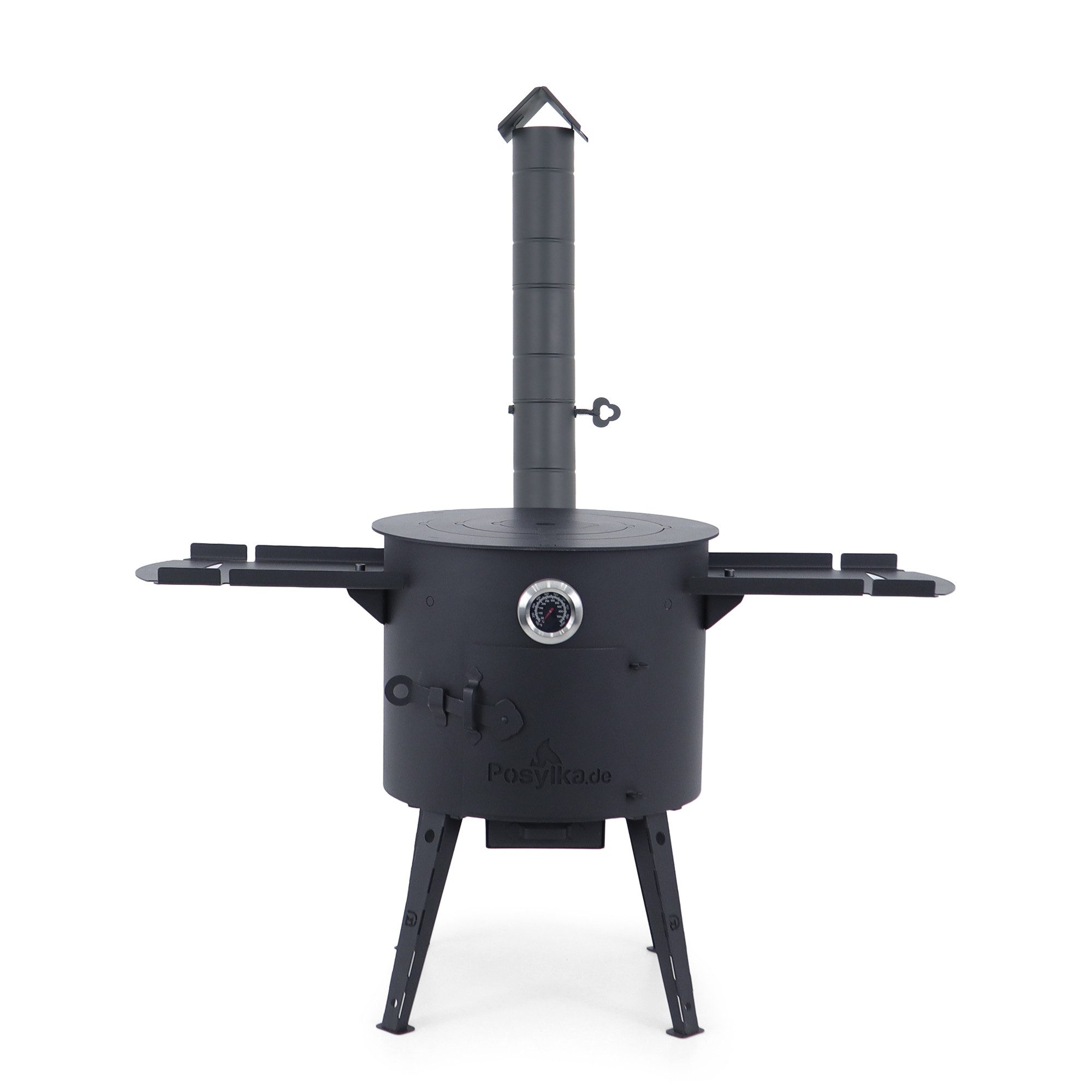 Posylka.de Feuerstelle Gulaschkanone Utschak Ø 40 cm Kasan 12 L Ablagetische Kochringe, (7-St)